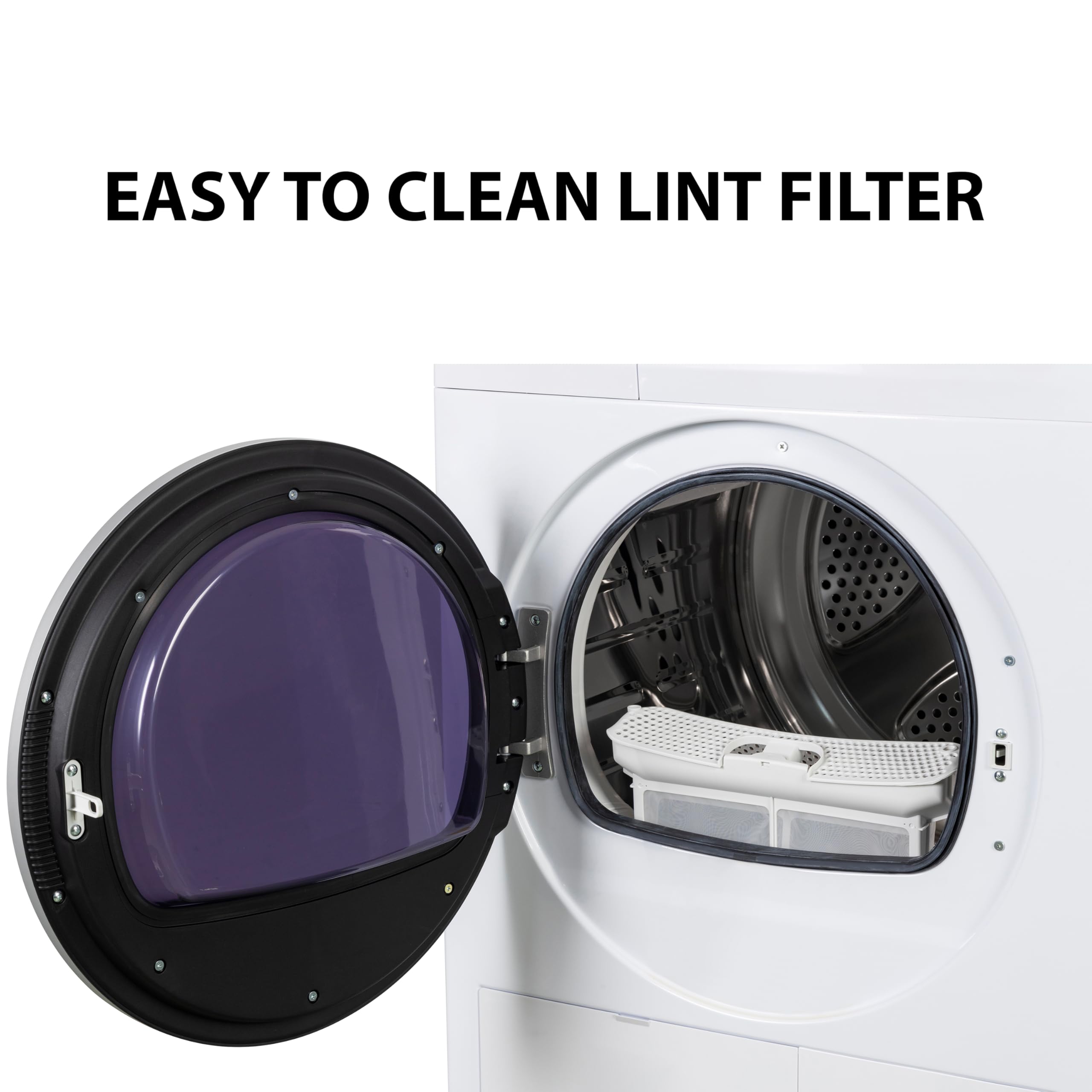 Equator 24 Inch Compact Heat Pump Dryer - 3.7 Cubic Feet Capacity, 20 lbs Load, Eco Sensor Technology, Ventless Design, 110V - Perfect for Apartments, RVs, and Small Laundry Rooms
