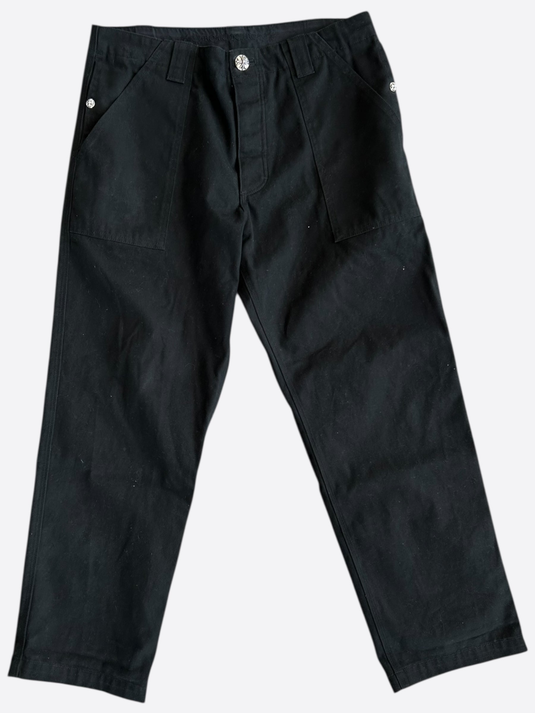 Chrome Hearts Black Cargo Pants for Men - Stylish Military Tactical Pants with Multiple Pockets | Perfect for Streetwear, Hip Hop Fashion & Outdoor Activities