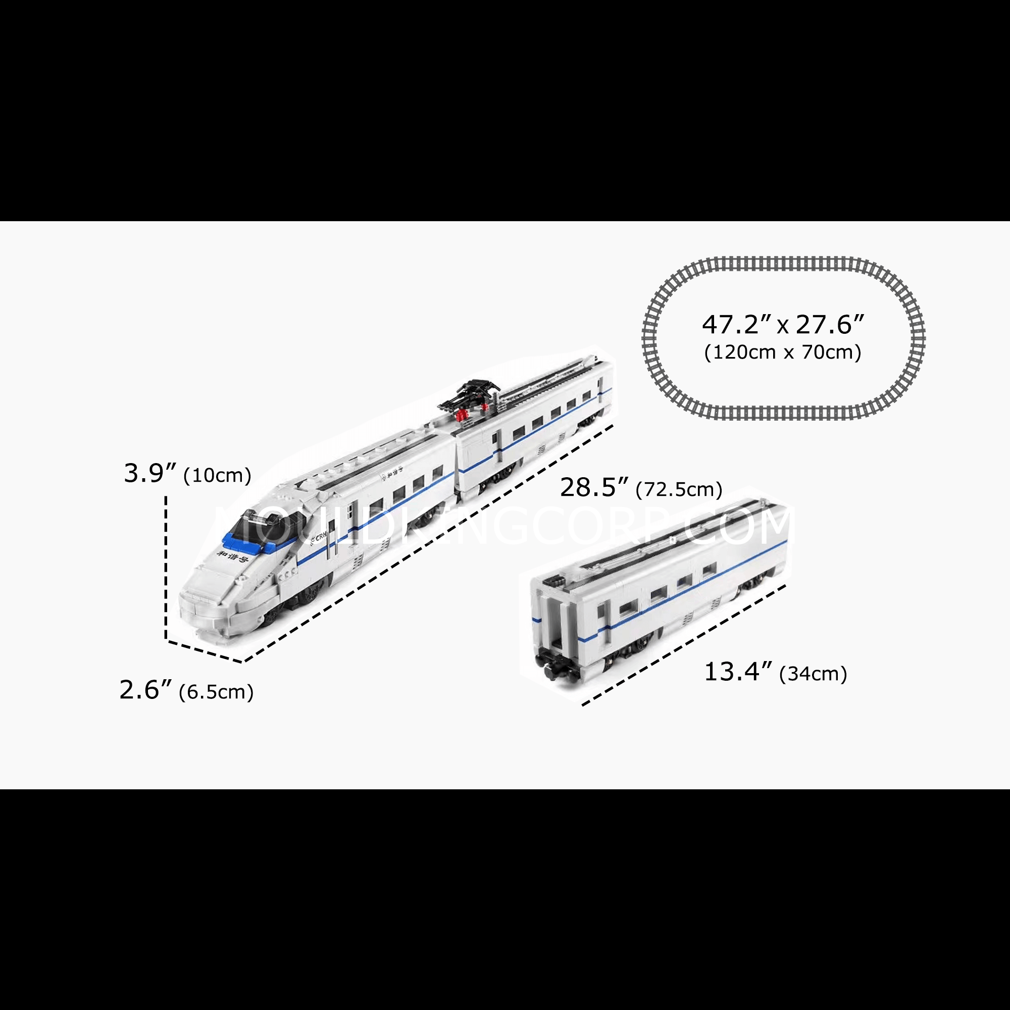 MOULD KING 12002 CRH2 High Speed Train Building Set - 1,808 Pieces Model Train Kit for Adults & Kids | Perfect for Collectors, STEM Education & Home Decoration
