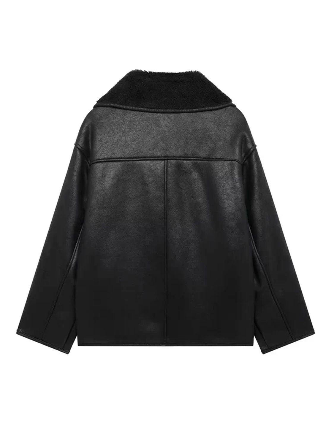 Stylish Collared Long Sleeve Plush Jacket for Women - Cozy Winter Outerwear for Casual Outings & Outdoor Activities