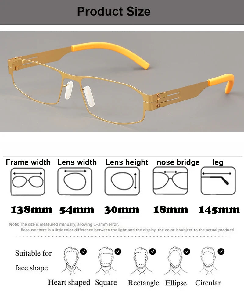 Aimee Women's Full Rim Oval Screwless Stainless Steel Eyeglasses - Lightweight & Durable Reading Glasses for Work, Study & Fashion Accessories