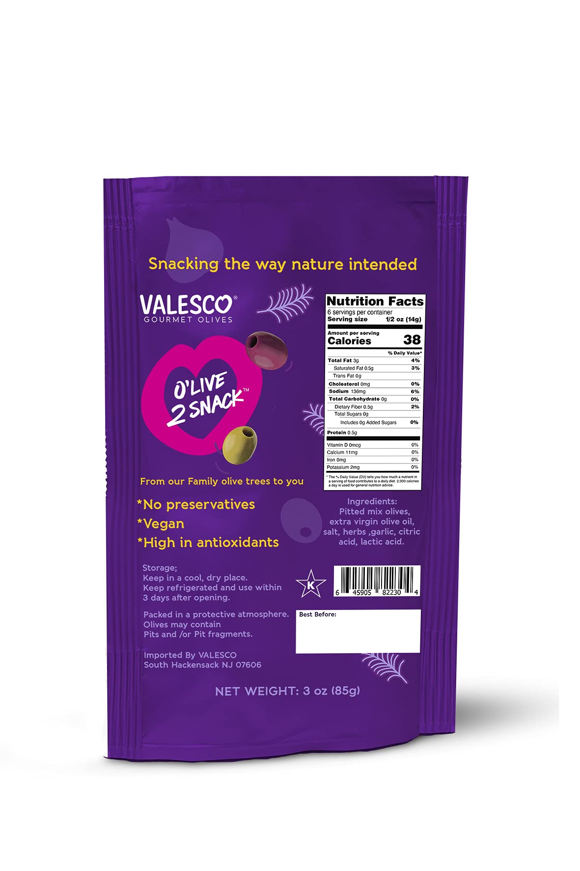 Valesco Gourmet Pitted Mixed Olives with Garlic & Herbs – 3 oz (Pack of 4) | Premium Snacking Olives for Charcuterie Boards, Salads & Cocktail Parties | Non-GMO, Keto & Mediterranean Diet Friendly