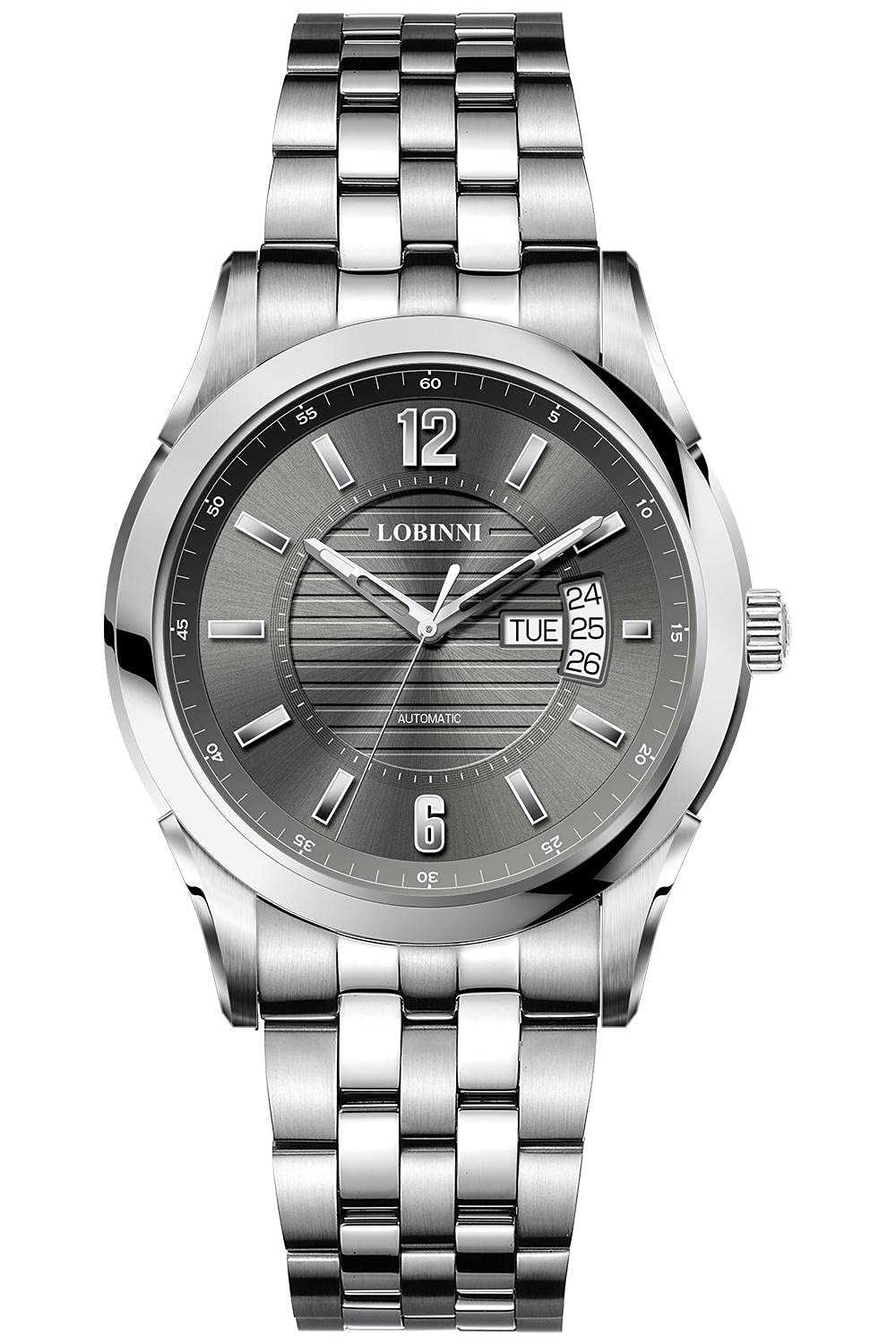 LOBINNI Automatic Mechanical Dress Watch for Men - Stainless Steel Business Casual Watch | Perfect for Office, Formal Events & Everyday Wear