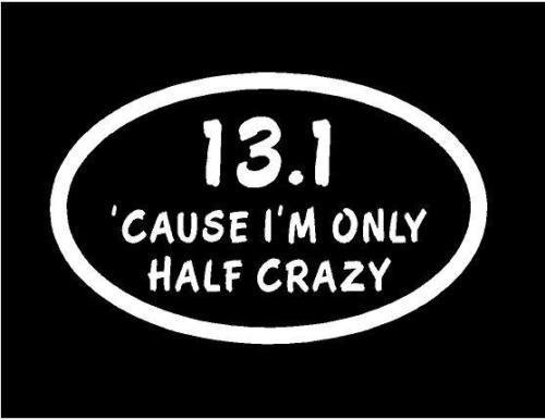 Just For Fun White Euro Vinyl Die Cut Decal Bumper Sticker - 6.25 x 4.13 Inch - 'Cause I'm Only Half Crazy - Perfect for Cars, Trucks, Windows, Laptops & More - Great for Personalizing Vehicles, Laptops, and Home Decor
