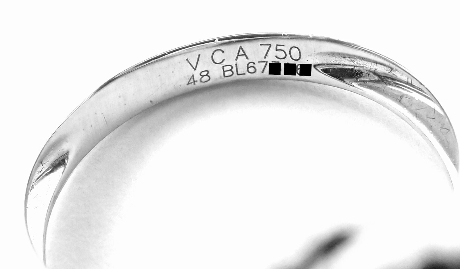 Authentic Van Cleef & Arpels Alhambra 18k White Gold Pink Opal Diamond Ring - Luxury Jewelry for Women, Perfect for Weddings, Anniversaries & Special Occasions