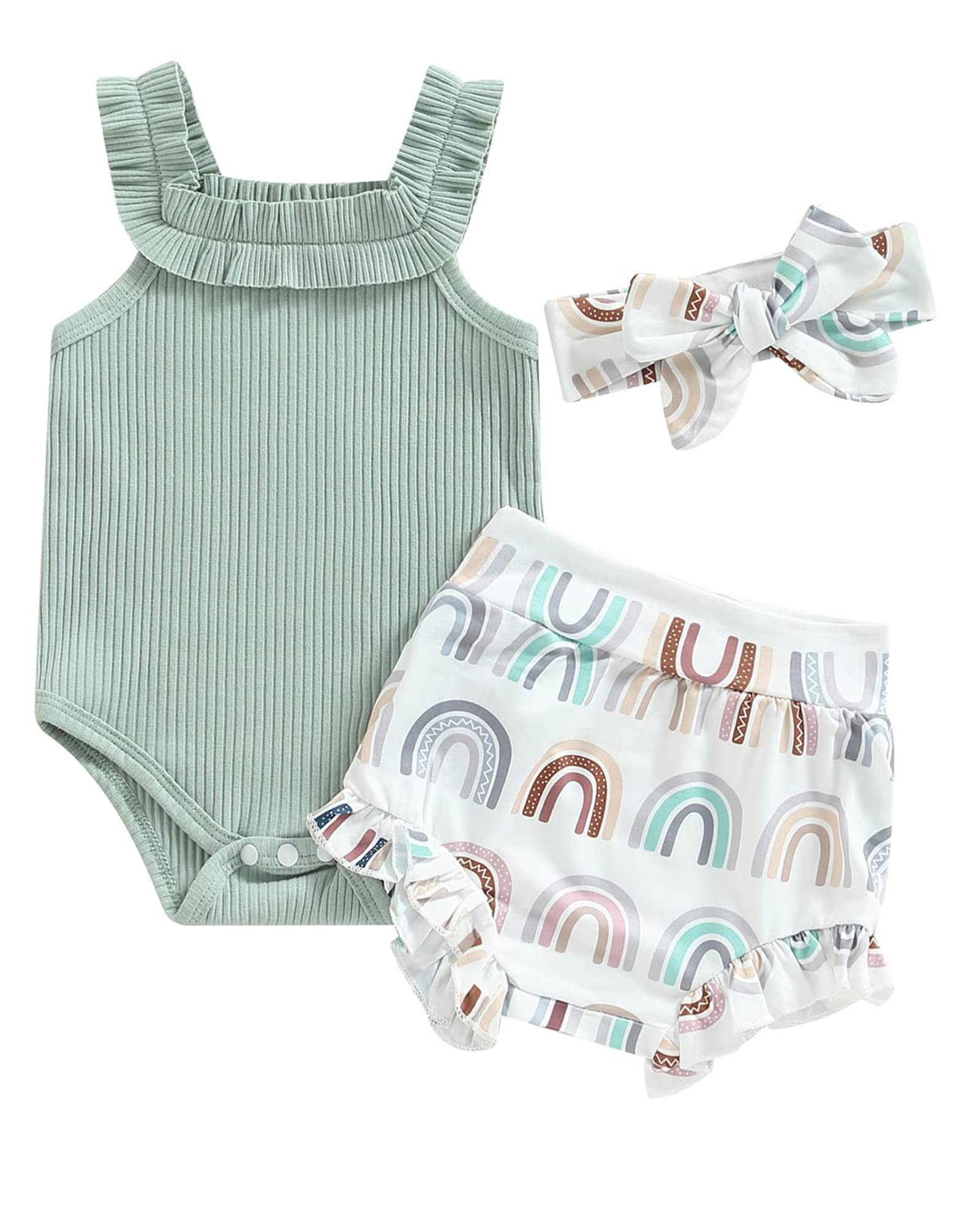 Newborn Baby Girl Summer Outfits Set - Floral Print Romper, Tops, Drawstring Shorts & Headband | Cute Infant Clothes for Photoshoots, Parties & Daily Wear