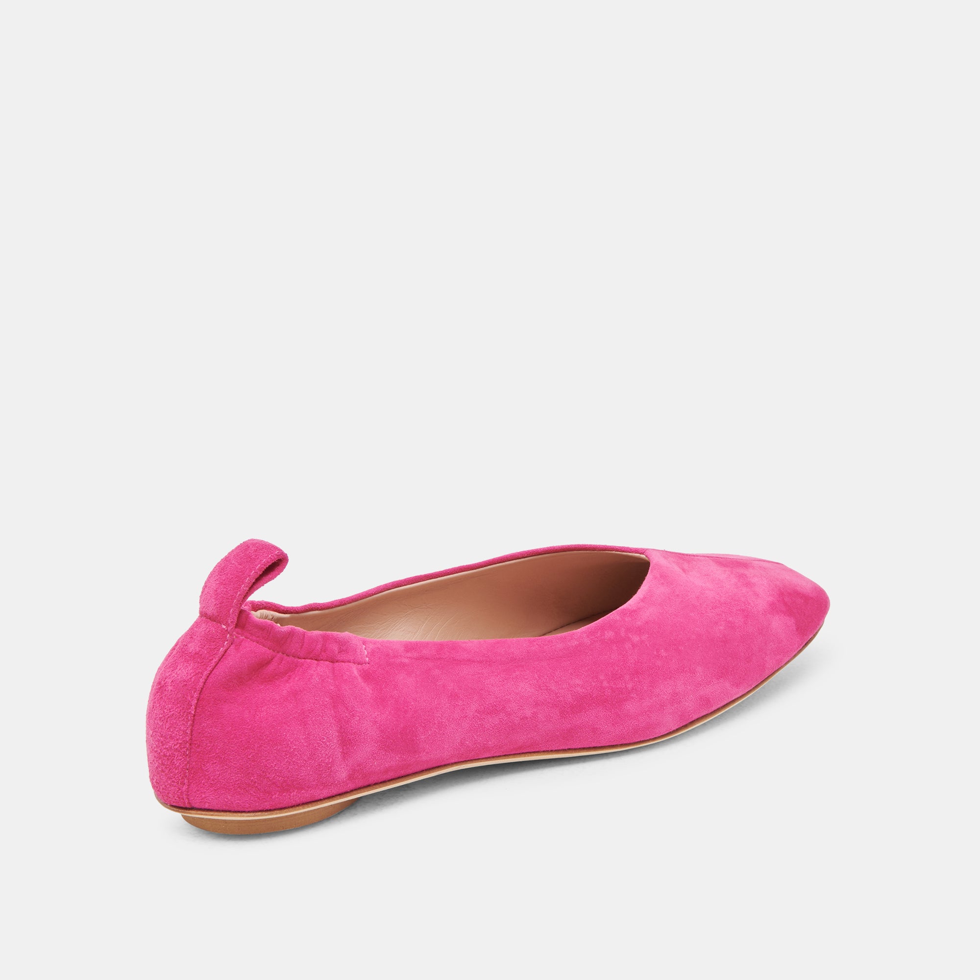 VINNIE Women's Ballet Flats - Fuchsia Suede Comfortable Slip-On Shoes for Casual Wear, Office & Travel