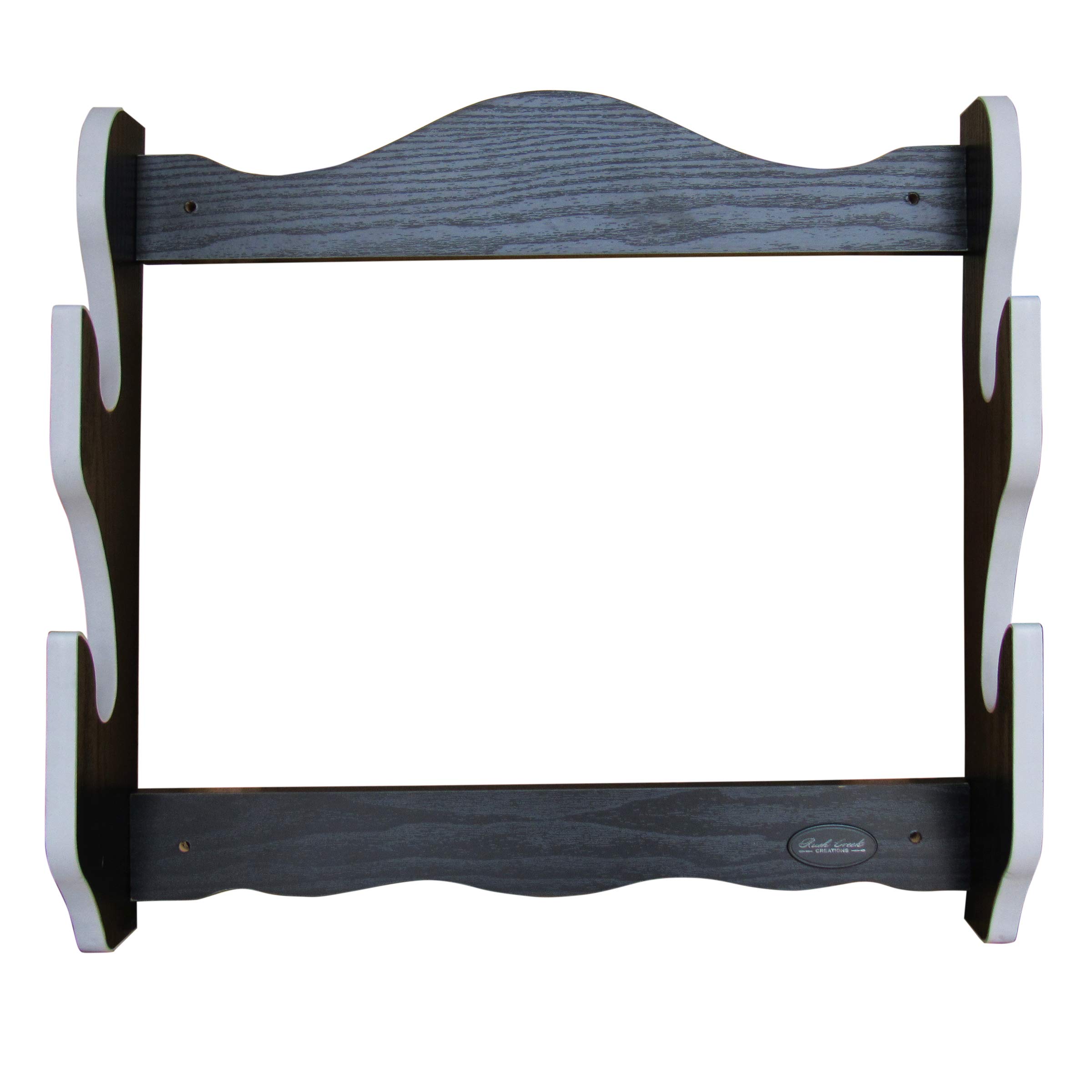 Rush Creek Creations Black Wall Mount Katana Sword Display Rack - Easy Assembly for Martial Arts & Samurai Sword Collection | Perfect for Dojo, Home Decor, and Weapon Storage