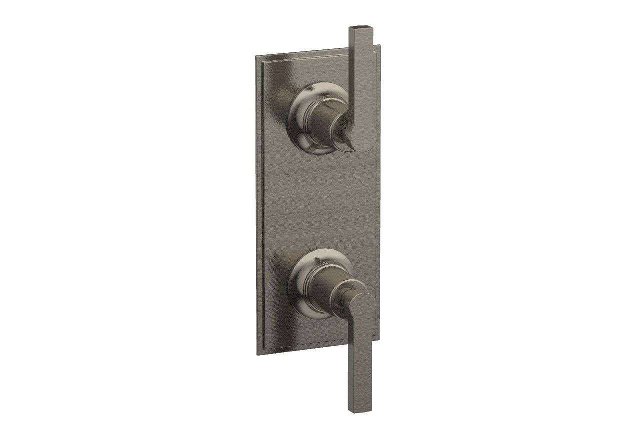 HEX MODERN Lever Handle Pair Trim Set for Thermostatic Shower Control with Volume Control & Diverter - Chrome Finish (4-106) - Perfect for Bathroom Renovation & Modern Home Upgrade