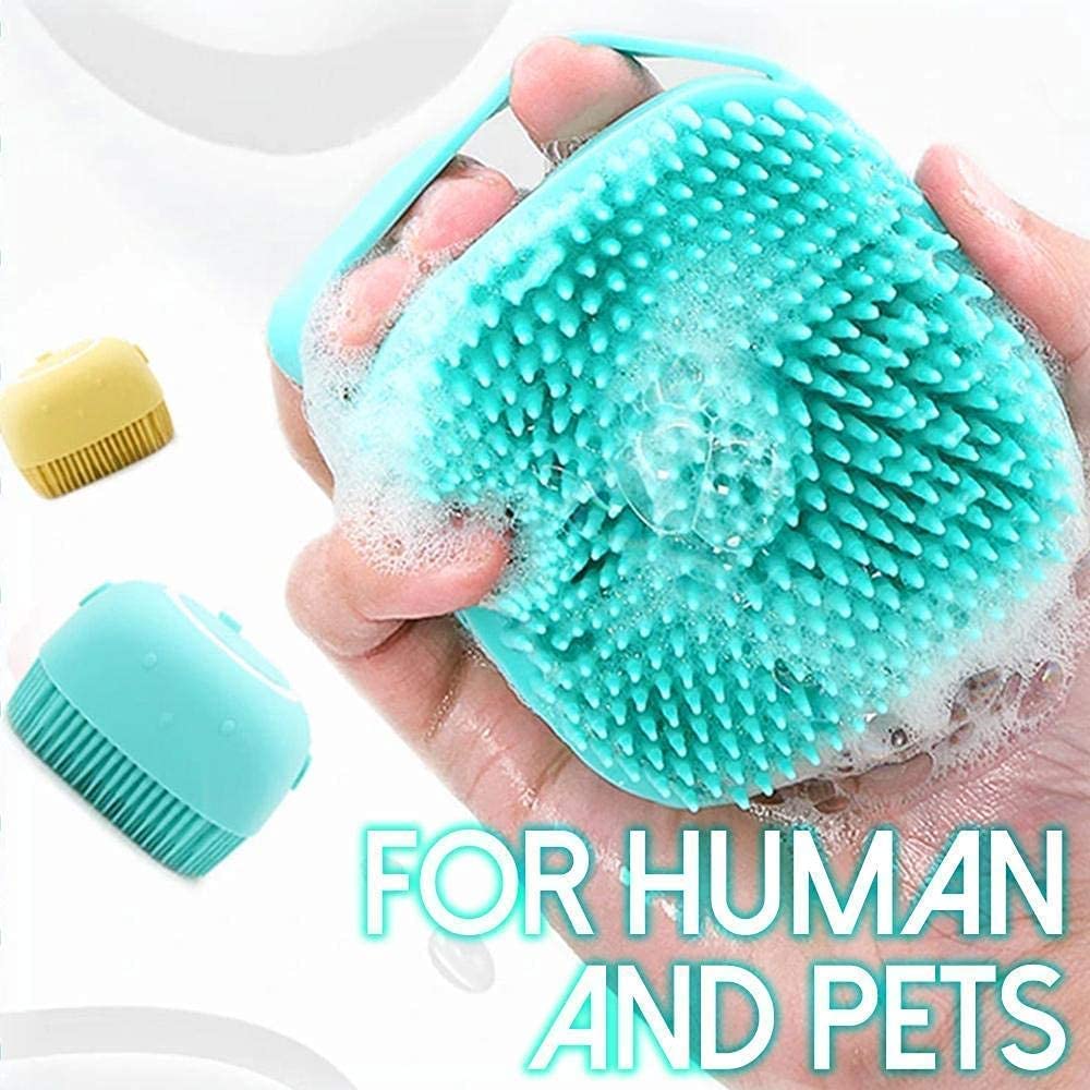 Qertan Zone Silicone Body Bath Brush with Shampoo Dispenser - Soft Exfoliating & Massage Brush for Shower & Bath - Skin Care Bathroom Accessories (Multicolor, 1 Piece) - Perfect for Exfoliation, Back Scrubbing & Relaxing Spa Experience