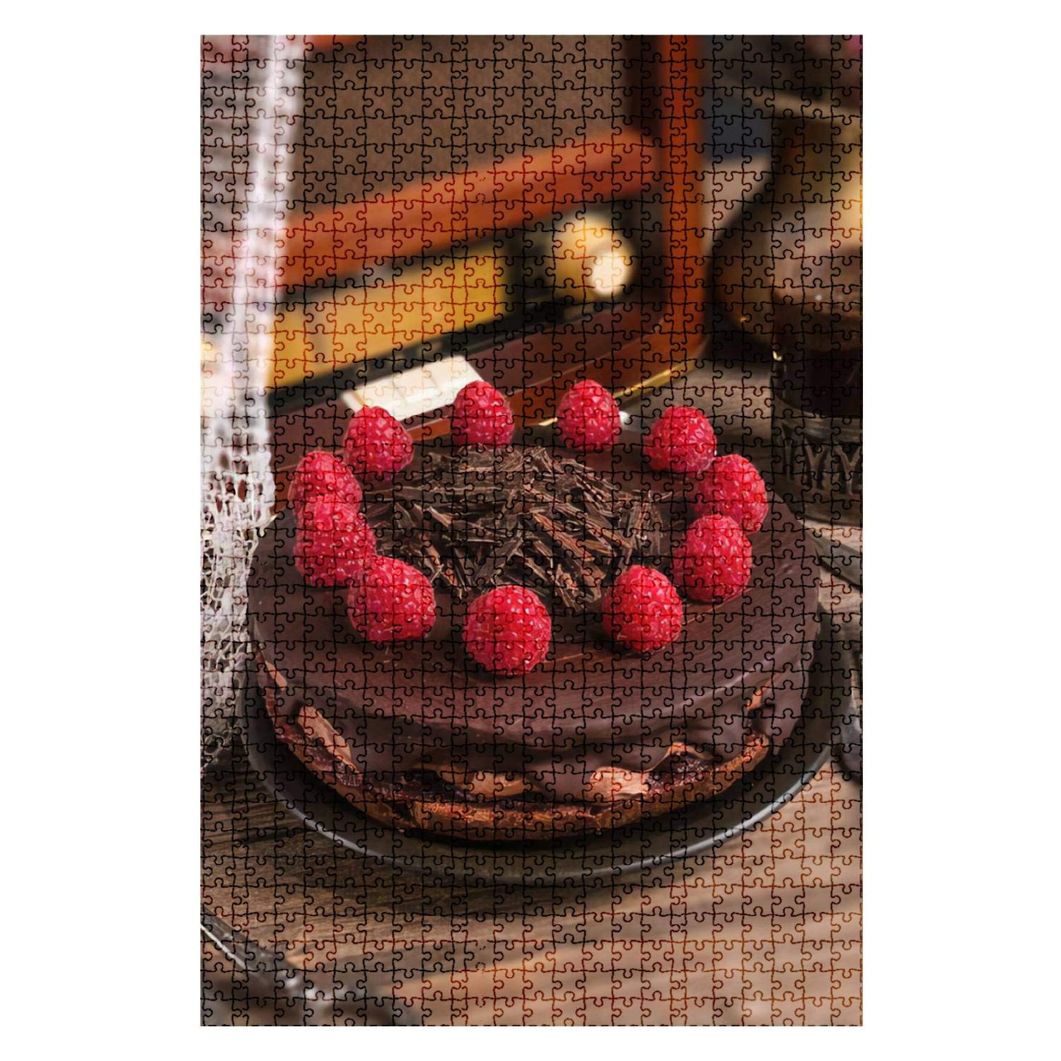 1000-Piece Wooden Jigsaw Puzzle - Vintage Chocolate Cake & Turkish Coffee Theme - Fun DIY Toy for Adults & Kids - Perfect for Family Game Nights & Relaxation