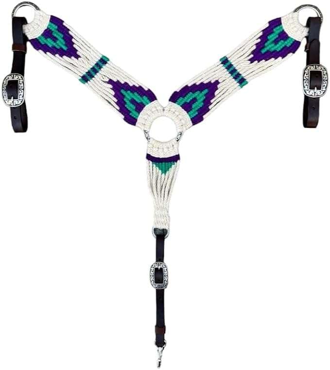 Custom Handmade Western Mohair Breast Collar for Horses - Premium Equestrian Tack & Horse Riding Accessories - Perfect for Trail Rides, Shows & Western Riding Events