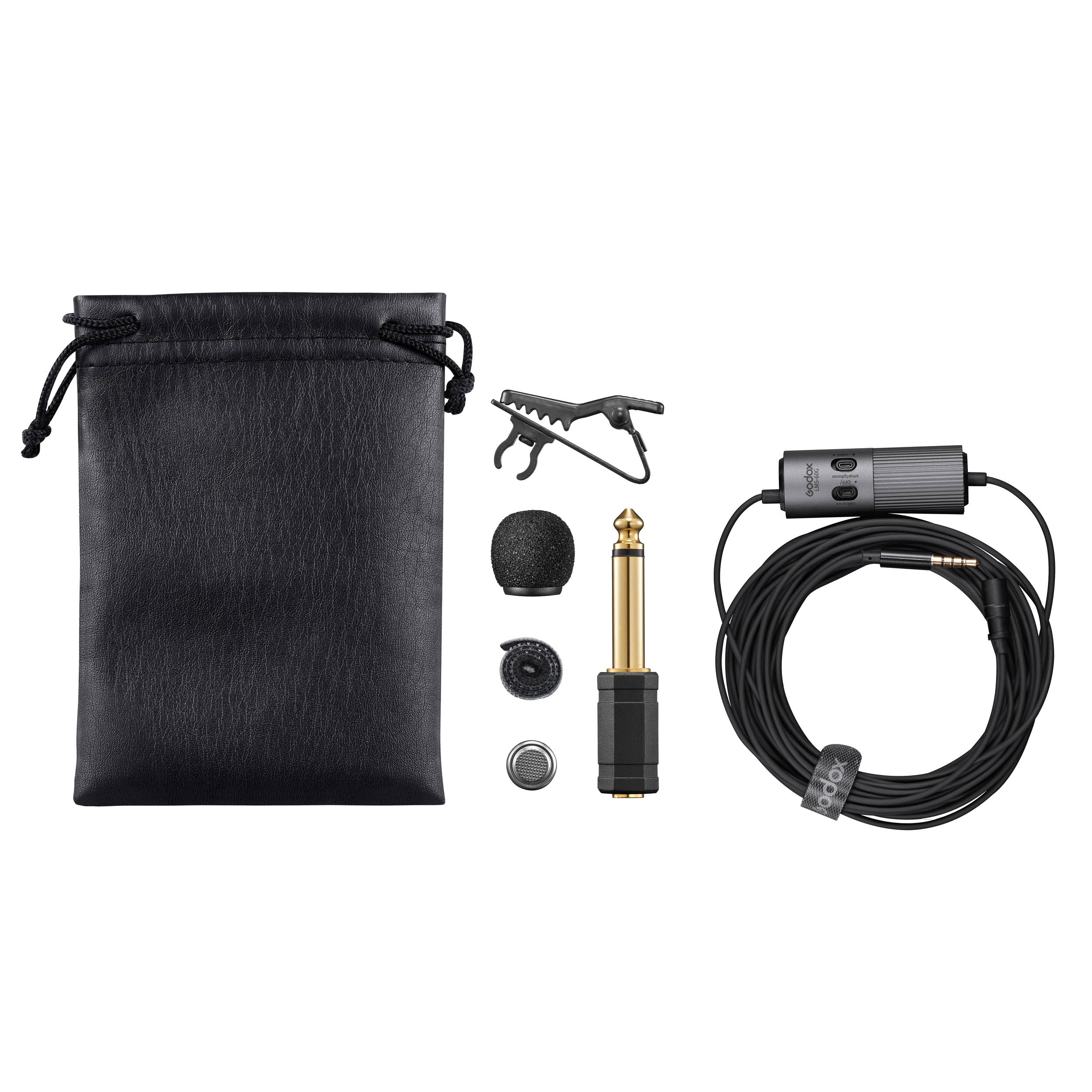 LMS 60G Omnidirectional Lavalier Microphone with 6m Cable & Gain Control - Perfect for Podcasting, Interviews, YouTube Videos, and Live Streaming
