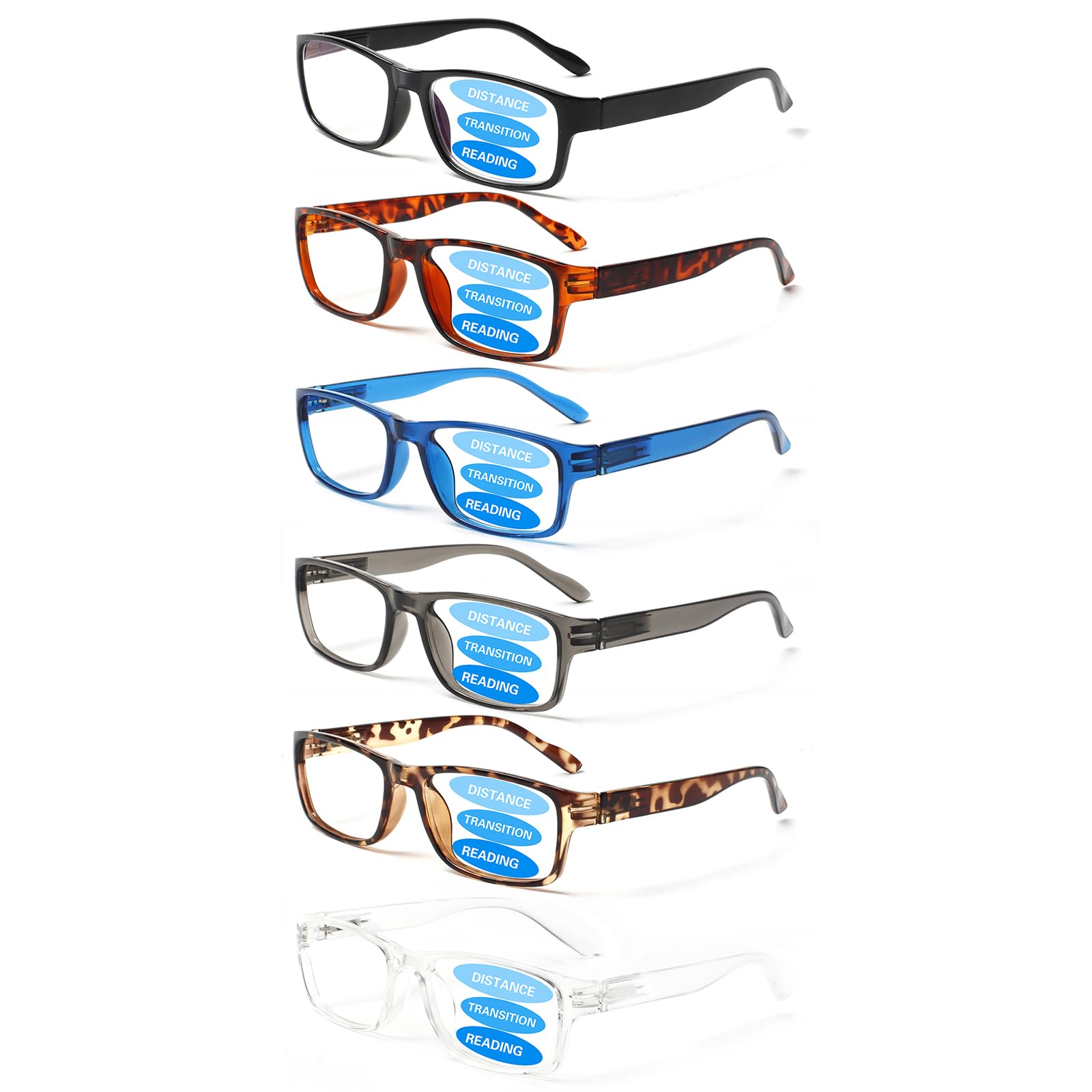 NORPERWIS 6 Pack Blue Light Blocking Reading Glasses for Women & Men - Lightweight Spring Hinge Readers for Computer, Office, and Home Use