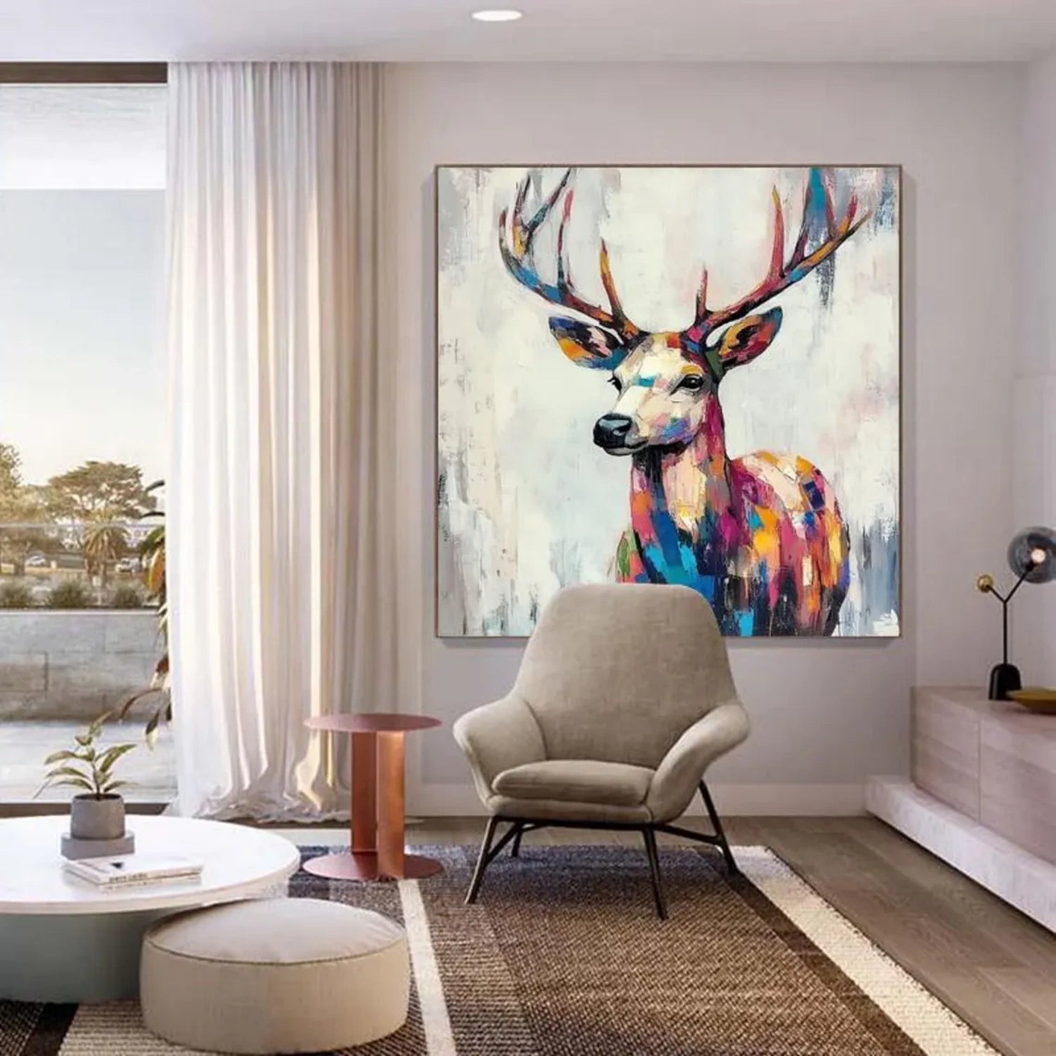 Animal Art Painting #AP117 - Handmade Wildlife Canvas Wall Decor for Living Room, Bedroom & Office