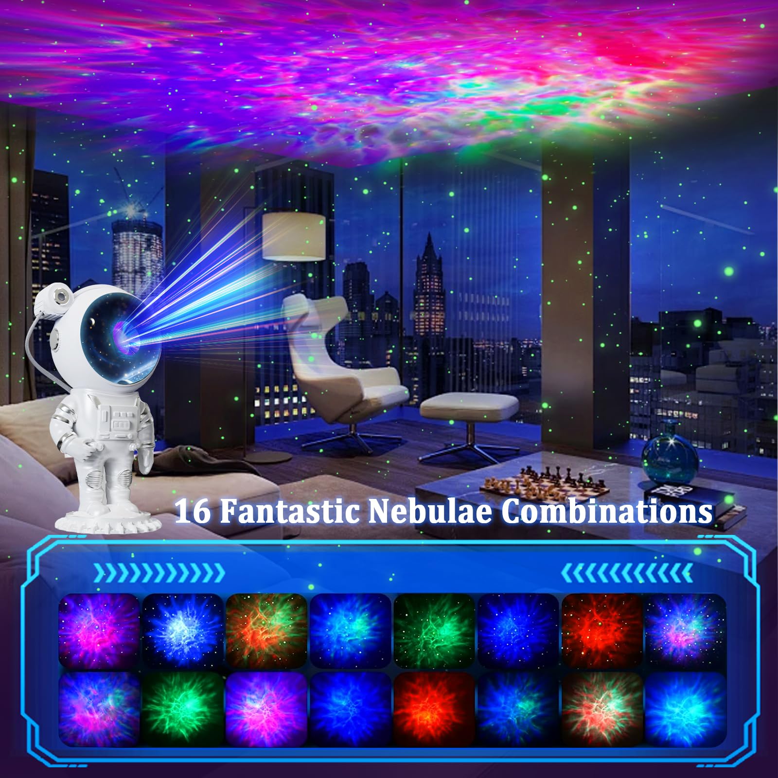 Astronaut Galaxy Space Projector for Bedroom - Starry Night Light Projector with Timer & Remote Control | Kids Room Decor, Nursery Night Light, Relaxing Ambience for Sleep & Meditation