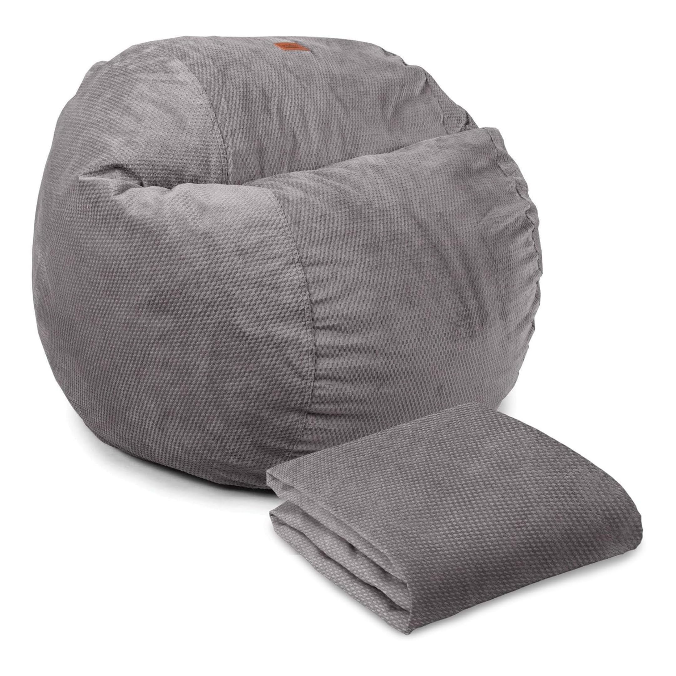 CordaRoy's King Size Chenille Bean Bag Chair Cover Only (Bean Bag Sold Separately) - Soft Charcoal Gray Fabric Replacement - Perfect for Living Rooms, Game Rooms & Dorm Lounging