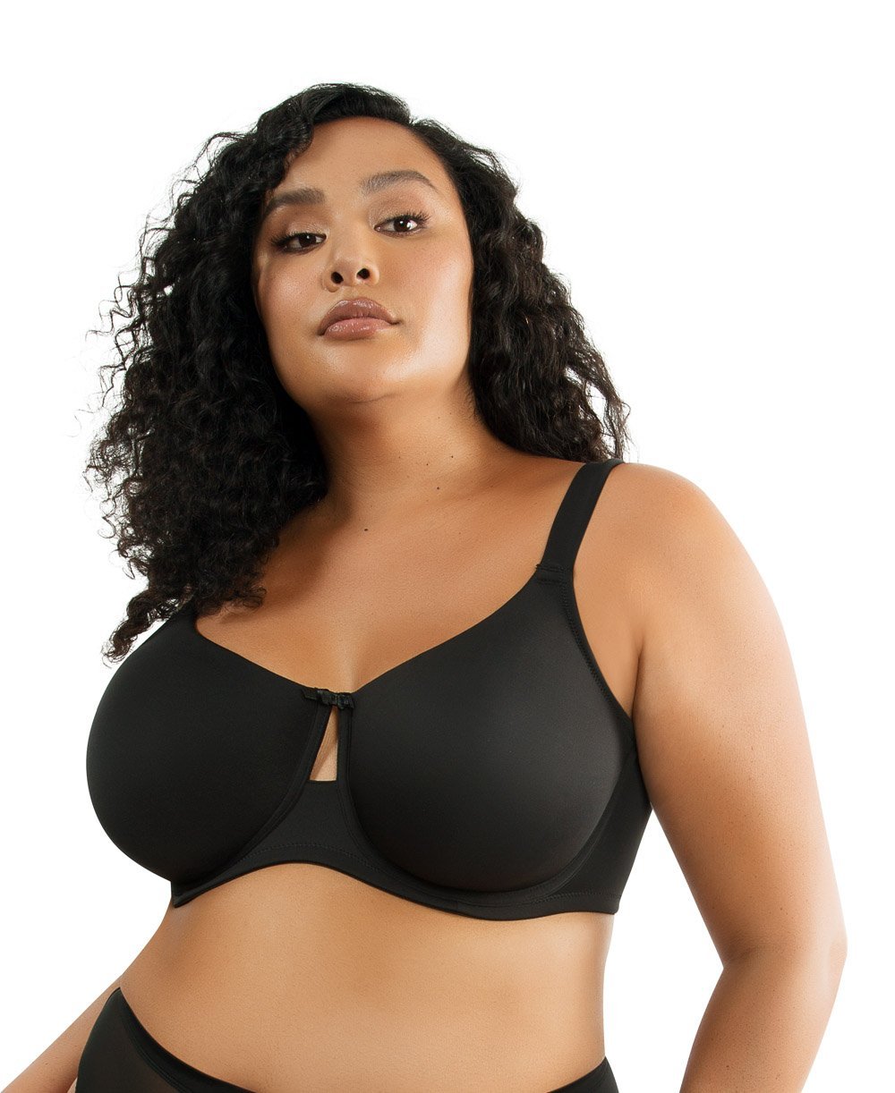 Parfait Erika Unlined Molded Bra - Comfortable Wireless Support for Everyday Wear - Perfect for Work, Yoga & Lounge - Black