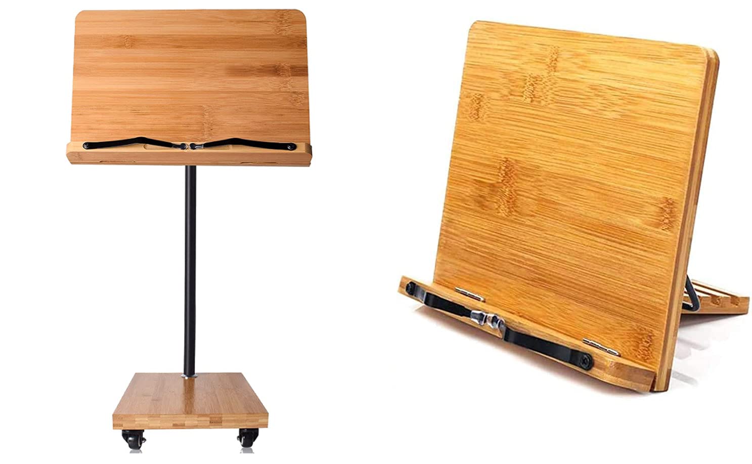 Adjustable Book Stand with Floor Stand - Hands-Free Reading Holder for Books, Tablets & Cookbooks - Perfect for Home, Office & Classroom Use