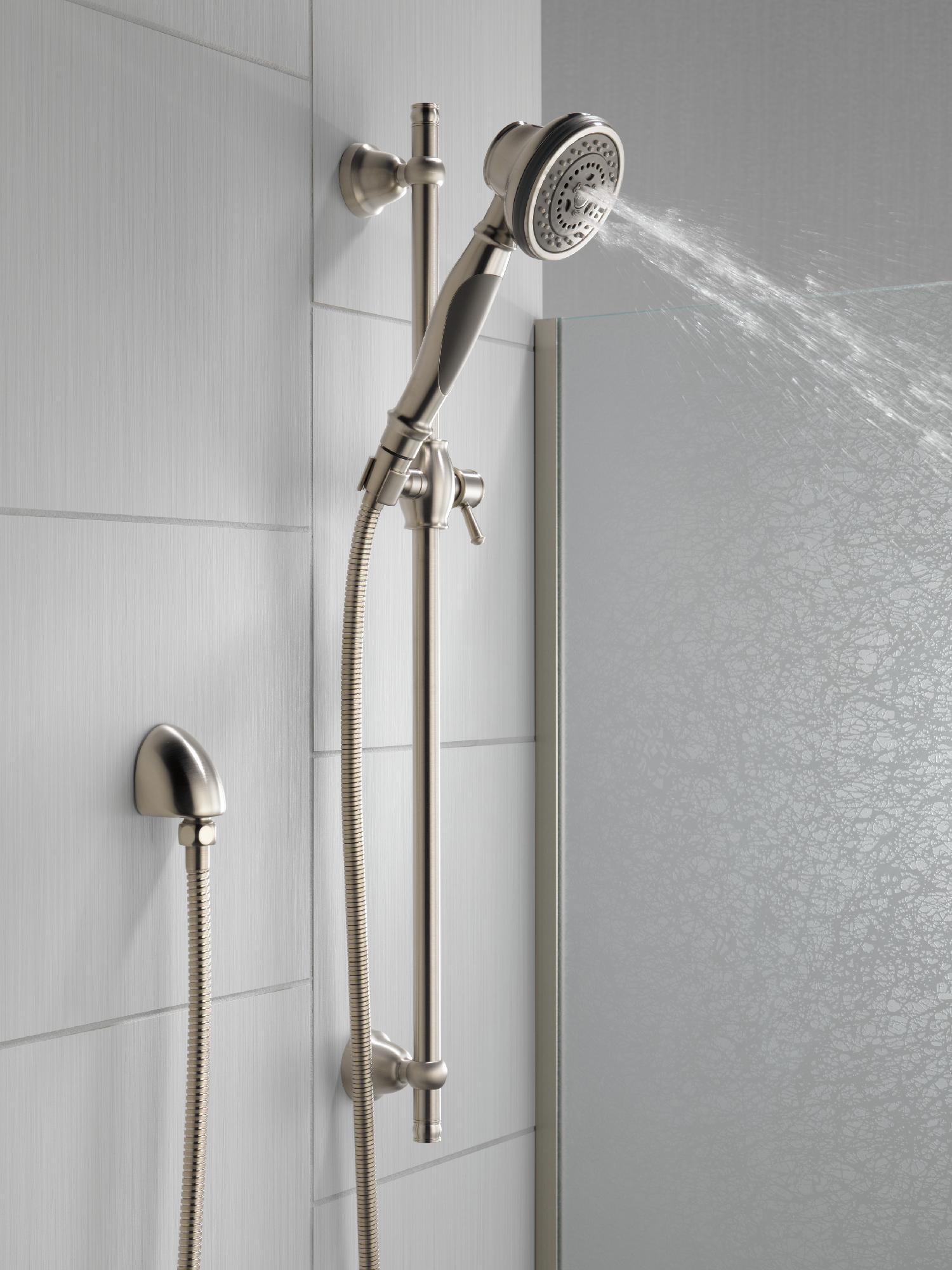 Delta 3-Setting Hand Shower with Slide Bar - Stainless Steel (Model 57021 SS) | Perfect for Bathroom Renovation & Spa-Like Shower Experience