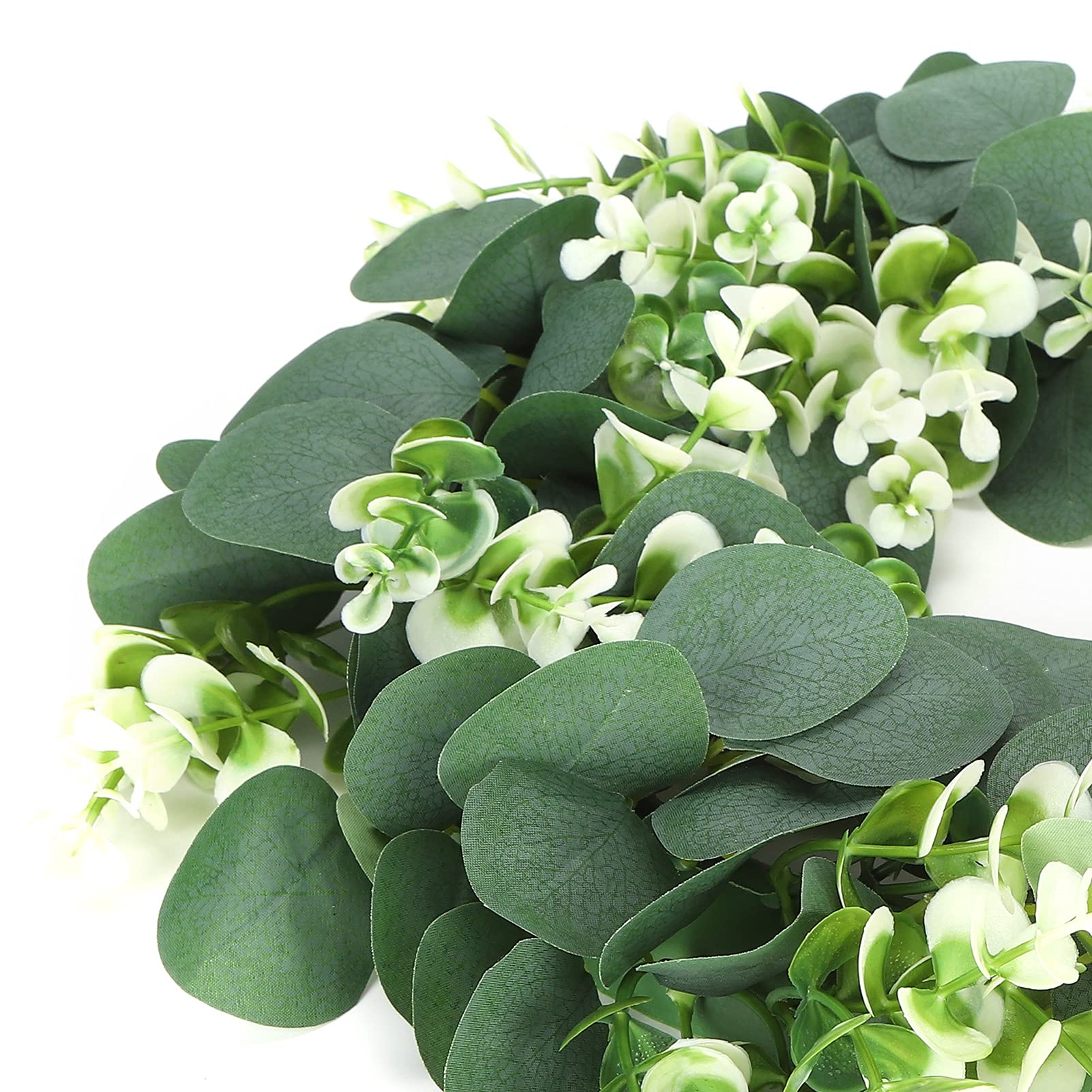 Belupai Artificial Eucalyptus Wreath - 24 Inch Green Leaf Wreath for Spring Summer Decor | Farmhouse, Window, Porch, Patio & Garden Decoration | Perfect Housewarming Gift for Home & Wedding Decor