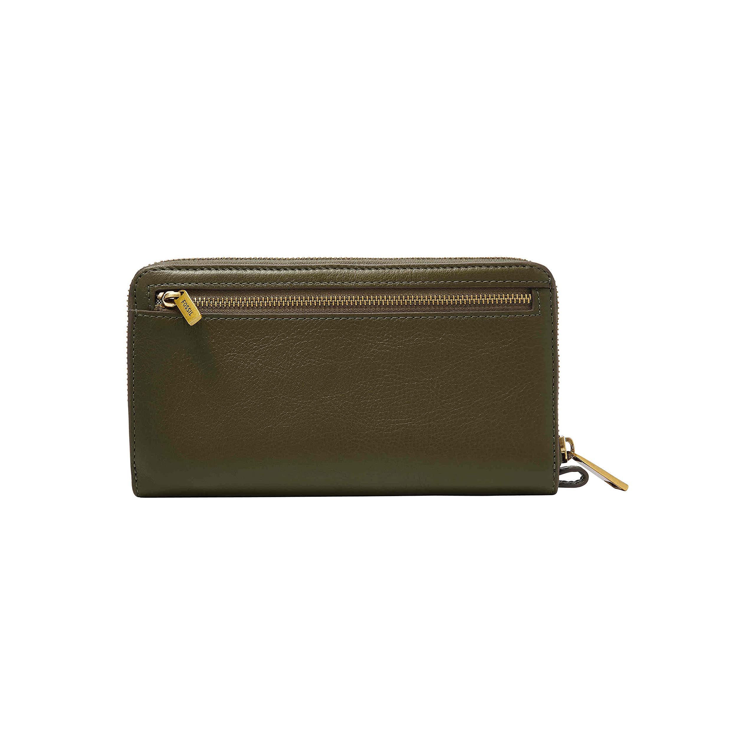 Fossil Women's Liza Eco Leather Zip Around Wallet Clutch with Wristlet Strap - Green Moss | Stylish Crossbody Purse for Everyday Use, Travel & Date Nights