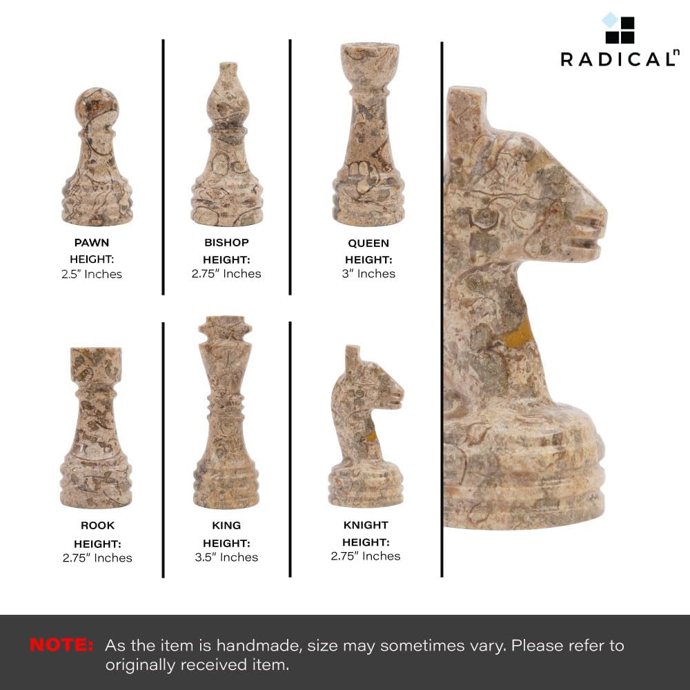 Premium Handmade Marble Chess Set with Storage Box - 15