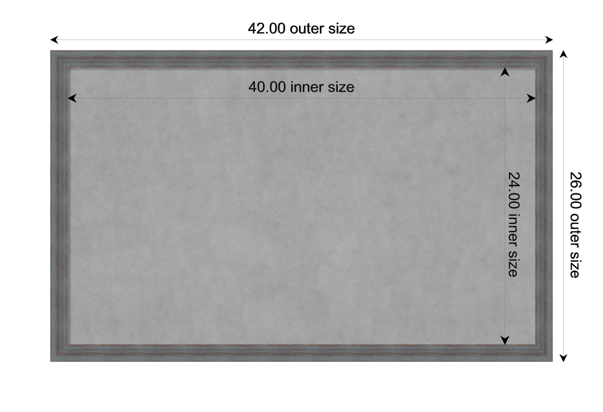 Amanti Art 26x42 Inch Blue Framed Magnetic Vision Board - 100% Metal Sheet for Office Decor, Home Organization & Kids Room - Perfect for Displaying Photos, Notes & Reminders in Mudroom, Kitchen or Workspace