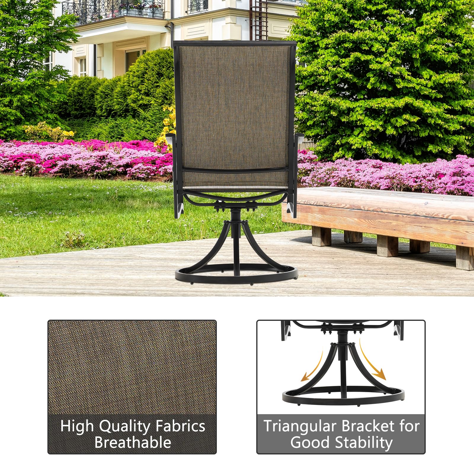 MEOOEM 8-Piece Outdoor Patio Dining Set - Large Rectangle Metal Table & 8 Textilene Mesh Chairs - Durable Garden Furniture for Backyard, Poolside & BBQ Entertaining