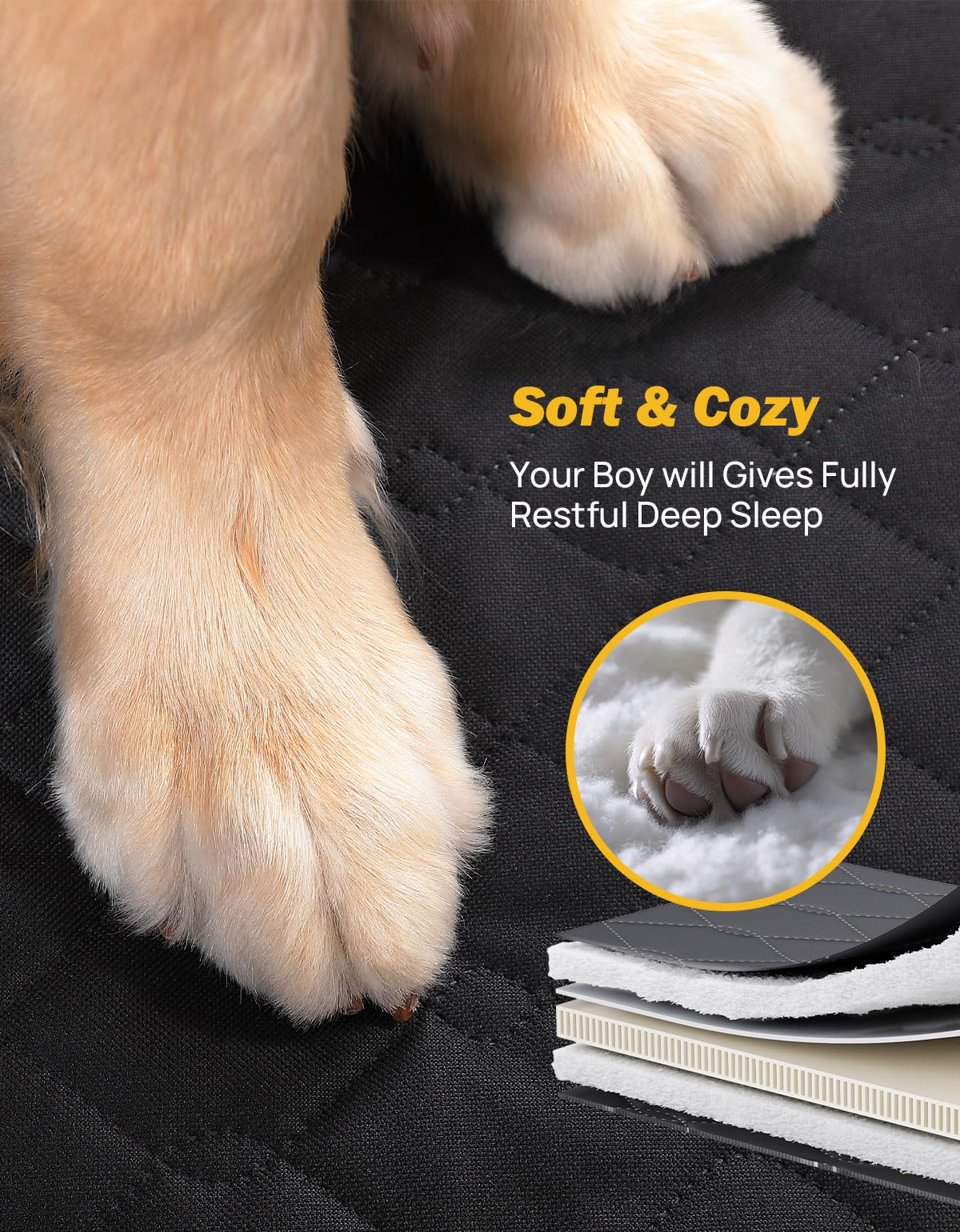 JOYTUTUS Dog Car Seat Cover with Hard Bottom - Waterproof Back Seat Extender for Dogs, Pet Travel Hammock for Cars, Trucks & SUVs | Perfect for Road Trips & Outdoor Adventures