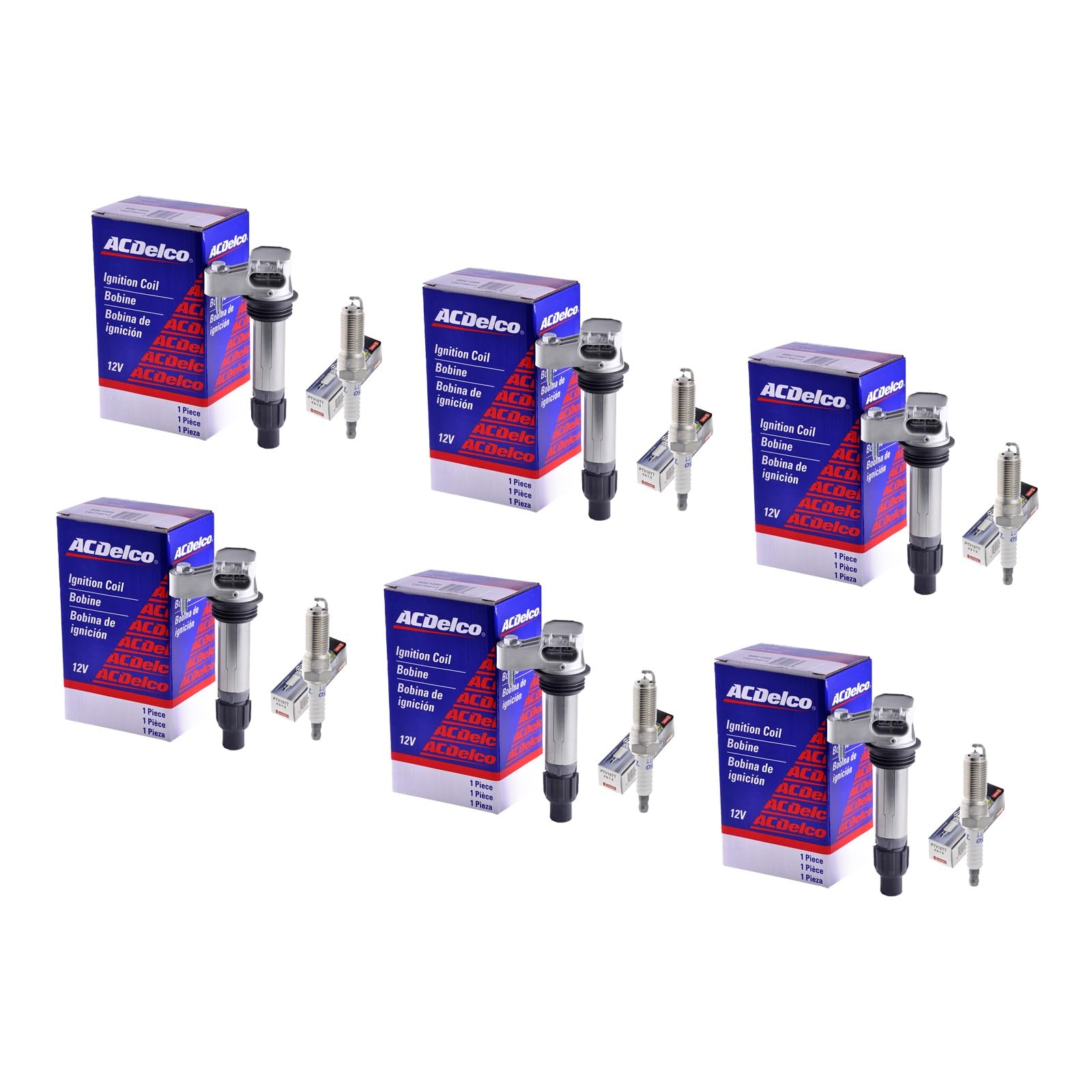Set of 6 OEM 19279914 Ignition Coils & 6 Platinum TT Spark Plugs 4513 - Compatible with GM, Chevy, GMC Vehicles - Perfect for Engine Tune-Ups & Performance Upgrades