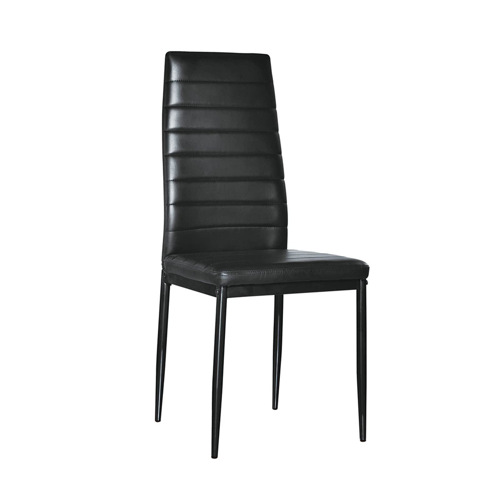 6-Piece Elegant High Backrest Dining Chairs Set - Black Stripped Texture - Perfect for Modern Dining Room, Restaurant, or Kitchen Decor
