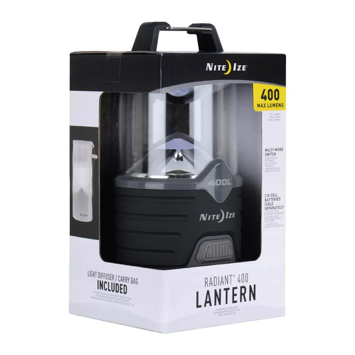 Nite Ize Radiant 400L LED Camping Lantern - Bright 400 Lumen Rechargeable Outdoor Light for Hiking, Emergency, Power Outages & Backpacking