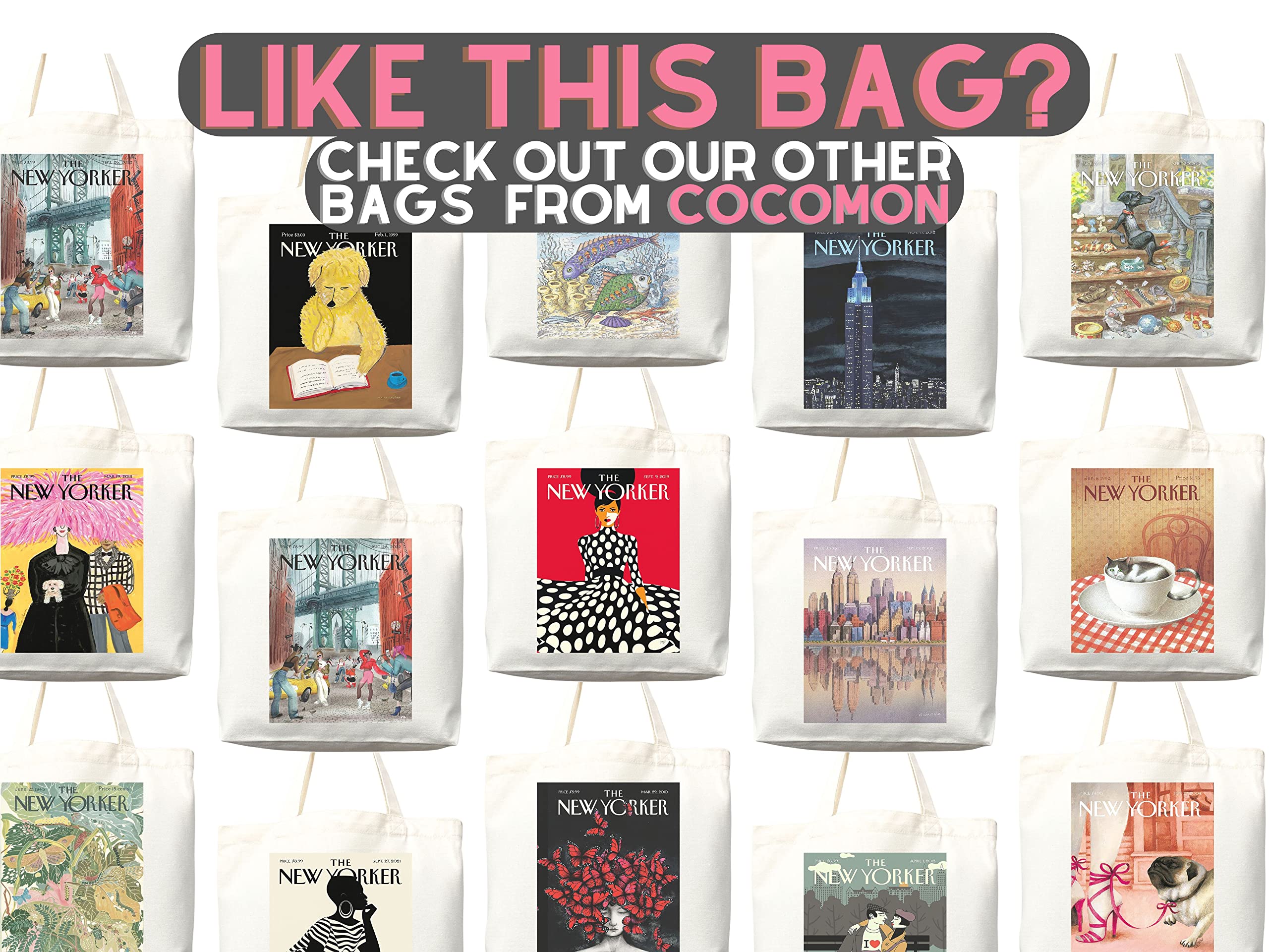 Stylish New Yorker Magazine Tote Bag - Artistic Aesthetic Everyday Carry Bag for Shopping, Beach & Work | Premium Cotton Canvas Tote with Unique Print