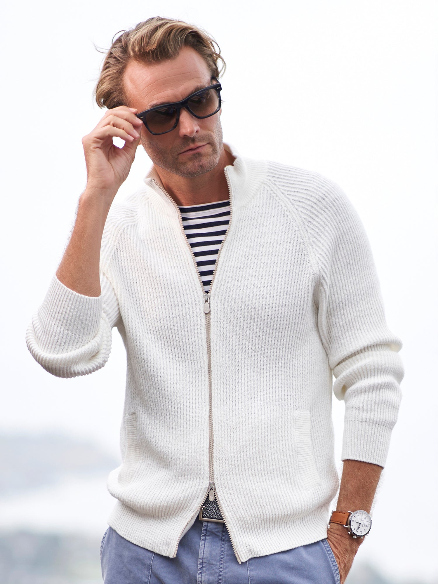Stylish Cotton Chiné Zip Sweater for Women & Men | Soft & Comfortable Pullover | Perfect for Casual Outfits & Fall Layering