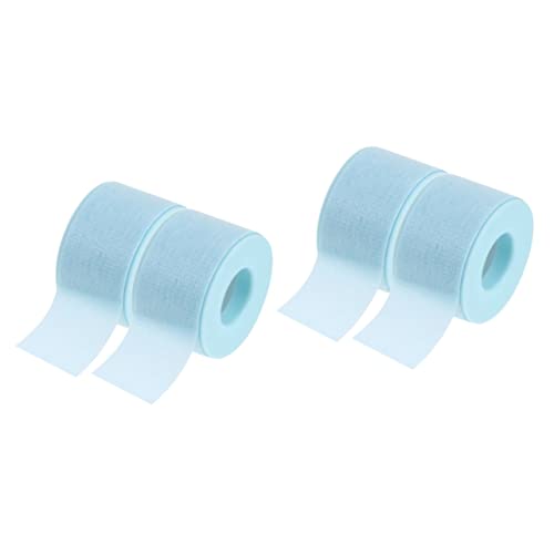 Minkissy 4 Rolls Silicone Gel Band for Eyelash Extensions - Green & Blue Lengthening Mascara Tape, Fabric Adhesive Lash Tapes (Sky Blue) - Perfect for Salon, DIY Lash Extensions & Professional Makeup Artists