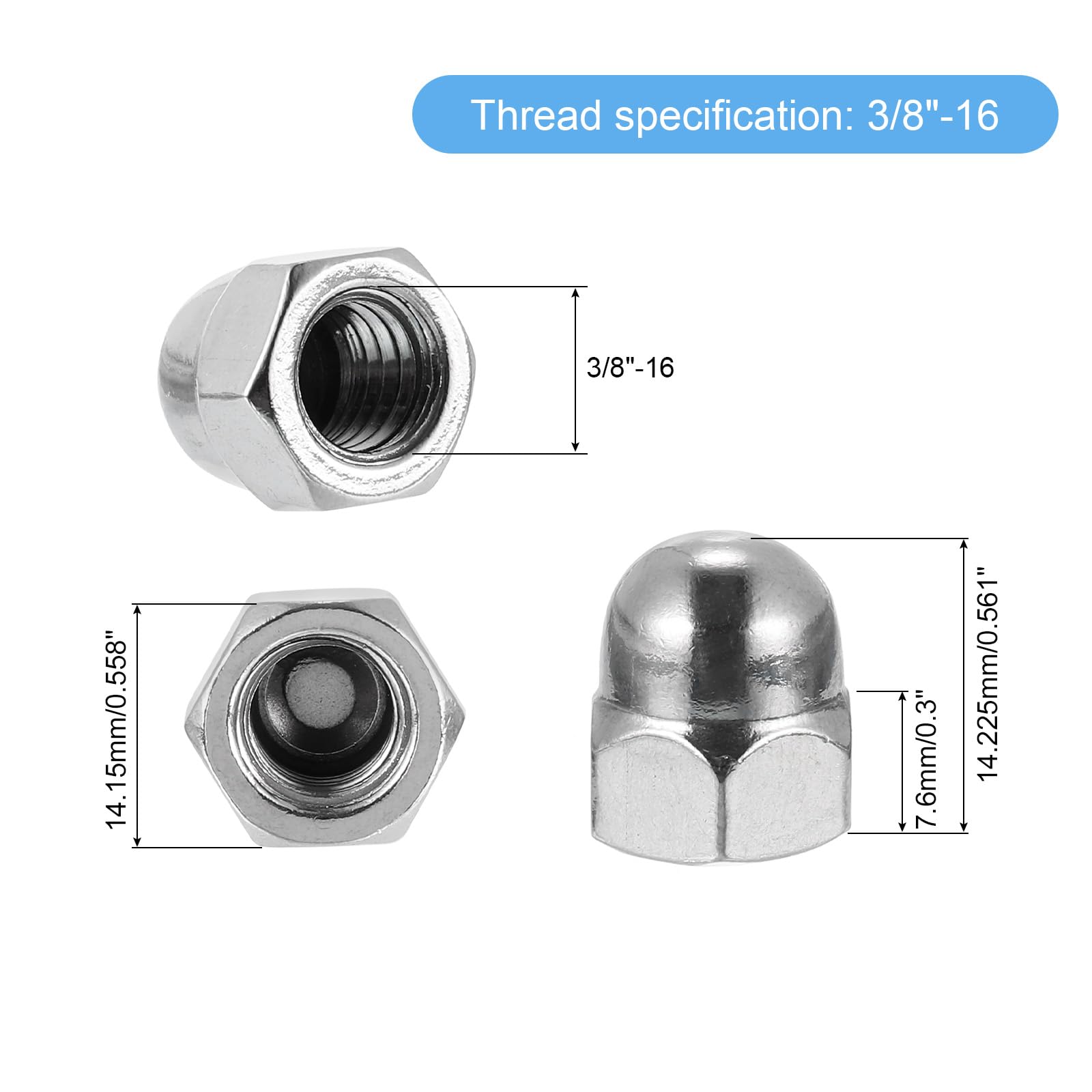 uxcell 10Pcs 3/8