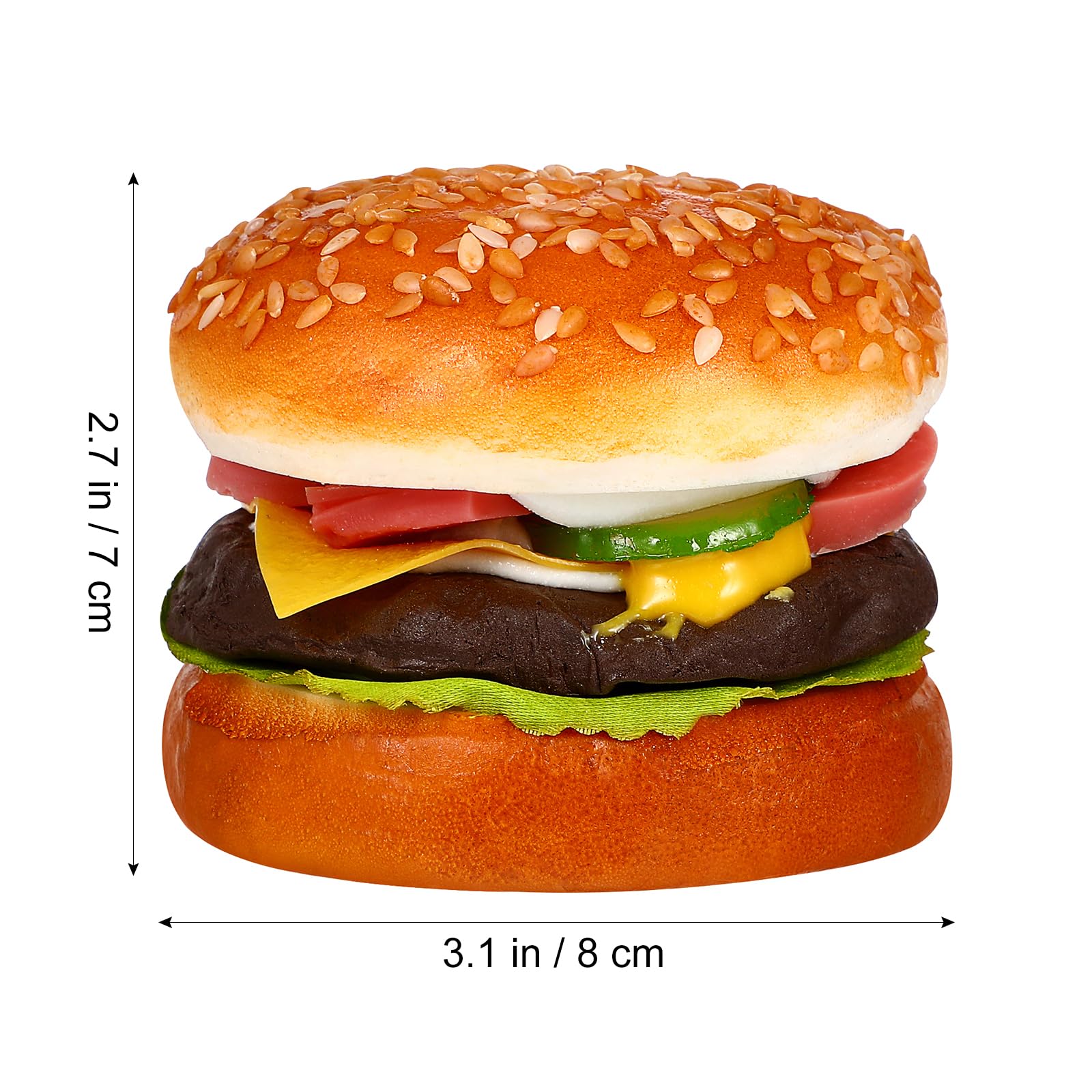 Lifelike Artificial Hamburger Model - Fake Burger Bread Figurine for Baking Photography Props, Birthday Party Favors, Home & Kitchen Decor - Perfect for Food Styling, Photography Backdrops, and Themed Party Decorations