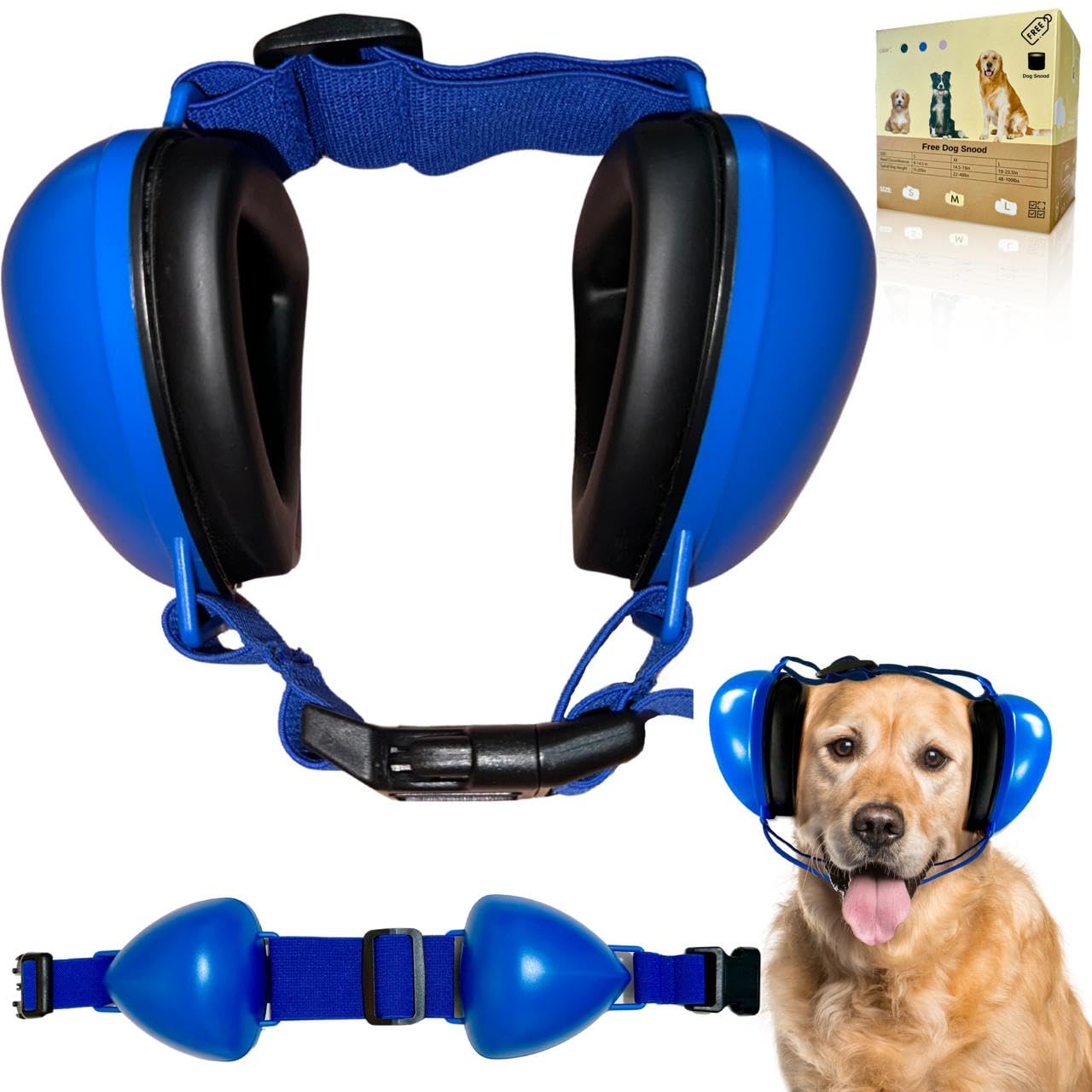 Noise Cancelling Headphones for Dogs - Ear Muffs for Noise Protection, Anxiety Relief During Fireworks & Thunderstorms (Perfect for Travel, Grooming & Vet Visits)