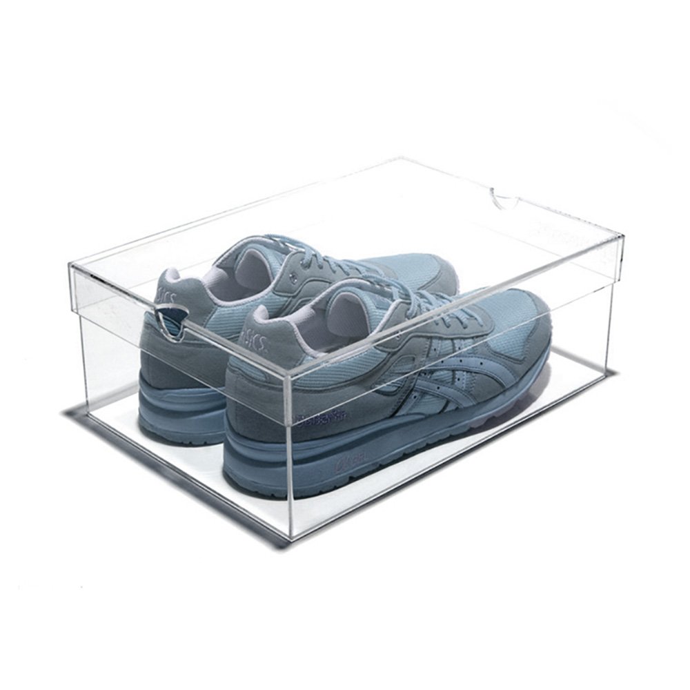OnDisplay Luxury Acrylic Shoe Box - Medium Size Clear Display Case for Sneakers & High Heels | Perfect for Shoe Collection Organization & Closet Storage
