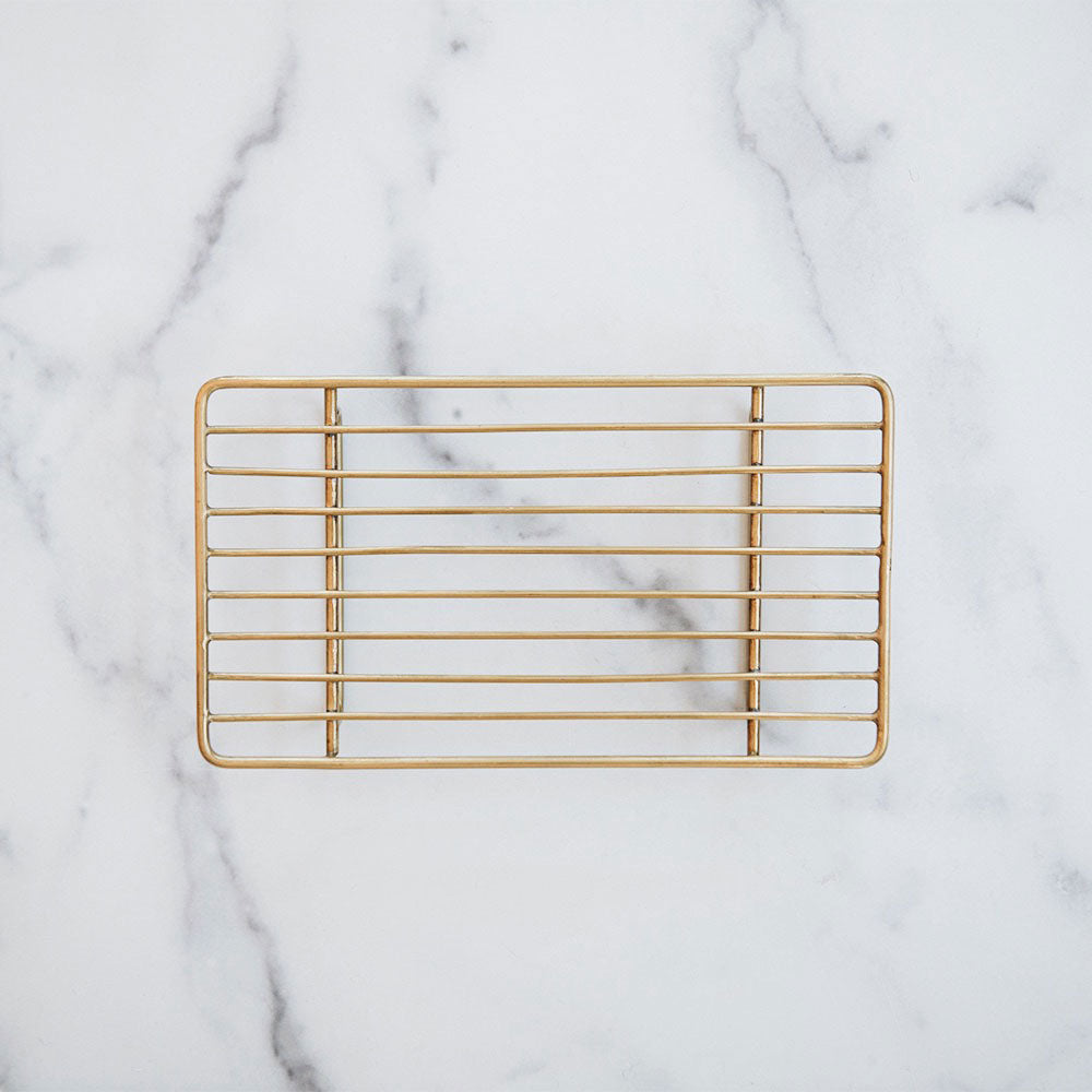 Premium Brass Wire Rack - Heavy Duty Metal Shelf Organizer for Kitchen, Bathroom, Office Storage | Space-Saving Decorative Display for Spices, Books, Cosmetics & More