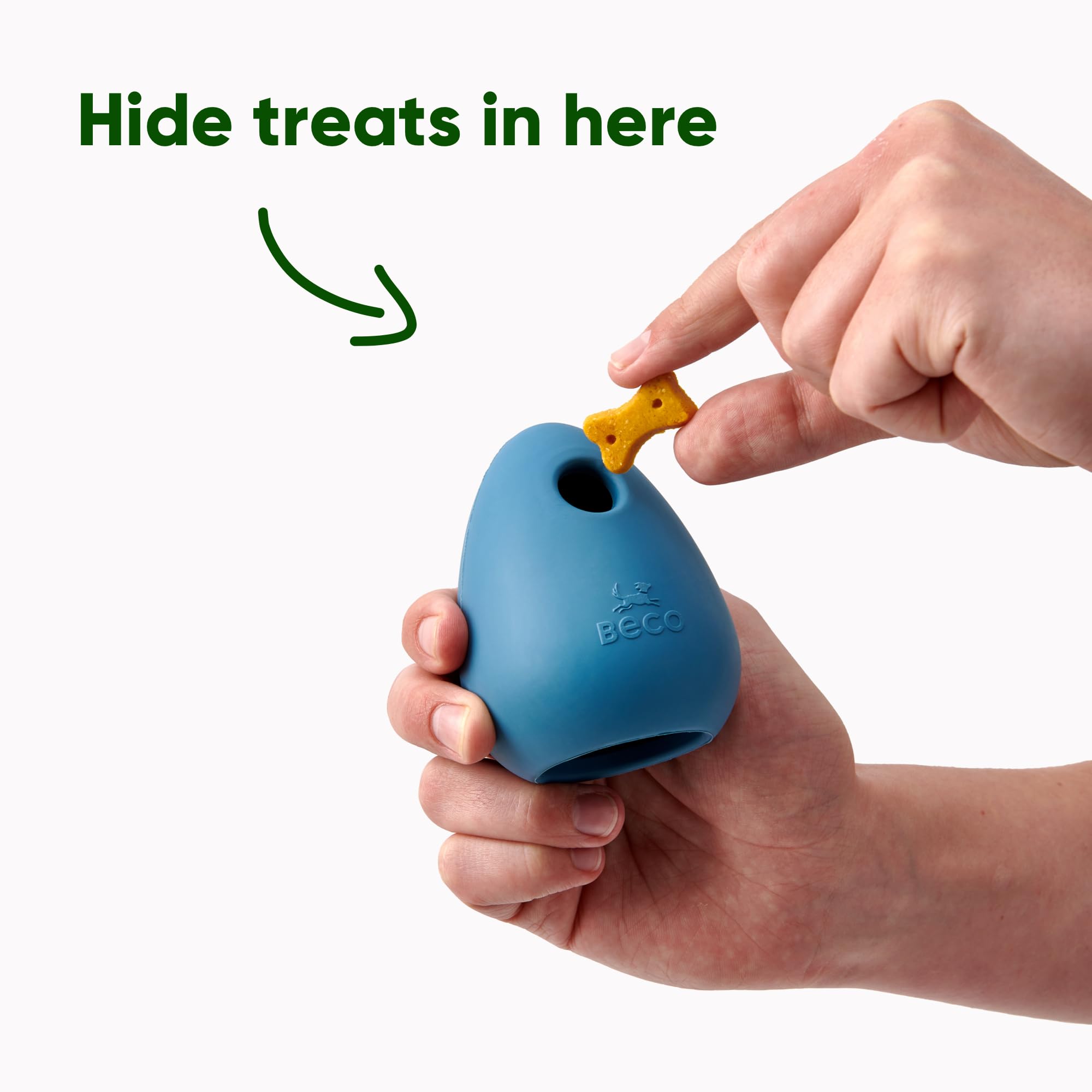 Beco Dog Toy - Natural Rubber Chew Toy for Boredom Buster & Mental Enrichment, Treat Dispenser Ball for Small Medium Large Dogs - Perfect for Indoor Play, Training Rewards & Anxiety Relief (Green)