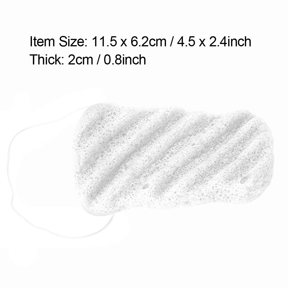 Organic Konjac Bath Sponges for Soft & Radiant Skin - Gentle Exfoliating Body Wash Scrubber, Vegan & Eco-Friendly (White) - Perfect for Sensitive Skin & Daily Facial/Body Cleansing Routine
