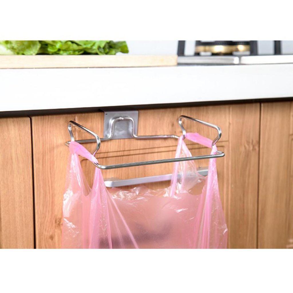 Over Cabinet Door Hanger - Heavy Duty Towel & Garbage Bag Holder Hook Rack for Kitchen, Bathroom Storage - Perfect for Organizing Sponges, Gloves & Cleaning Supplies