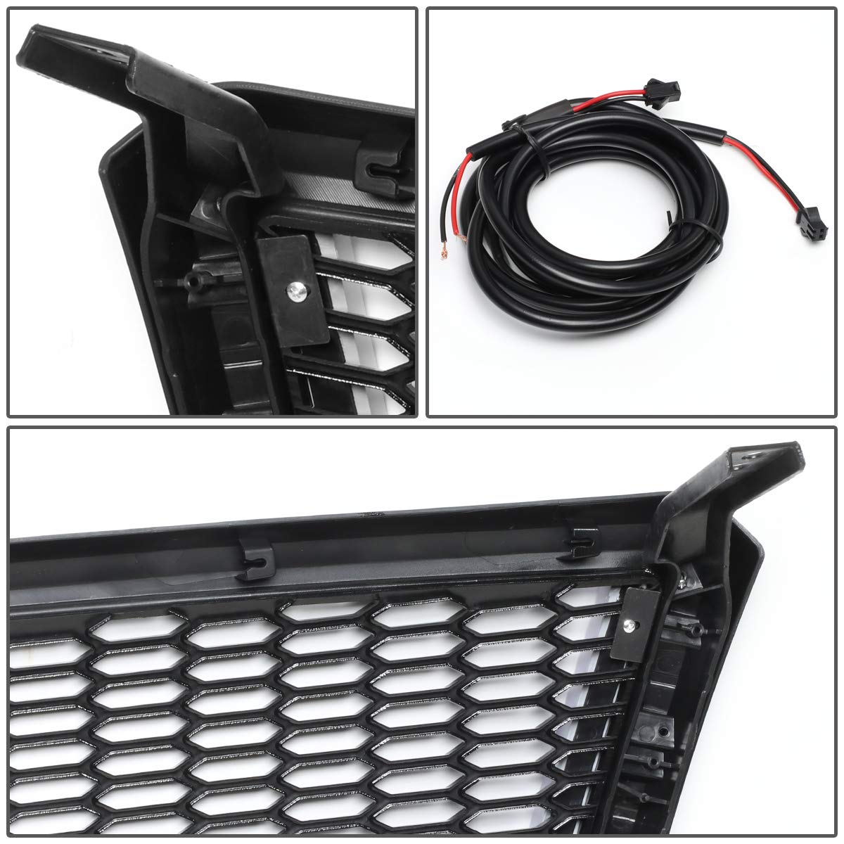 Auto Dynasty Badgeless Honeycomb Mesh LED Light Bar Front Bumper Grille for 2004-2008 Ford F150 | Black | Off-Road & Night Driving Upgrade