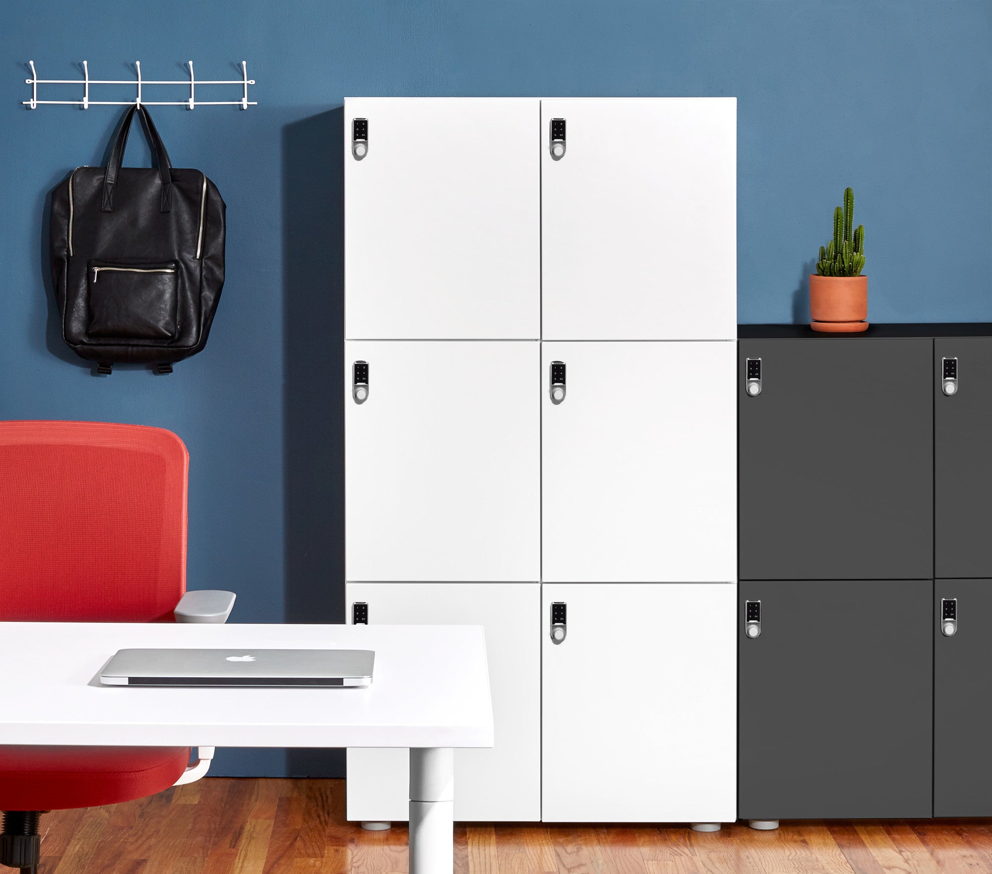 Stash Digital 4 Door Locker - Secure Electronic Storage Cabinet for Office, School & Gym - Keyless Entry with PIN Code Protection