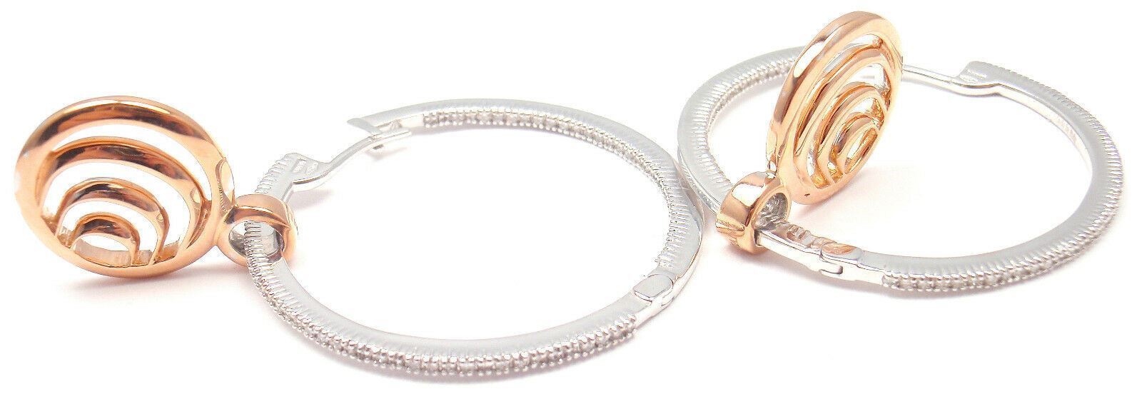 Authentic Damiani 18k Rose Gold & White Gold Diamond Hoop Earrings for Women - Luxury Italian Jewelry for Weddings, Parties & Special Occasions