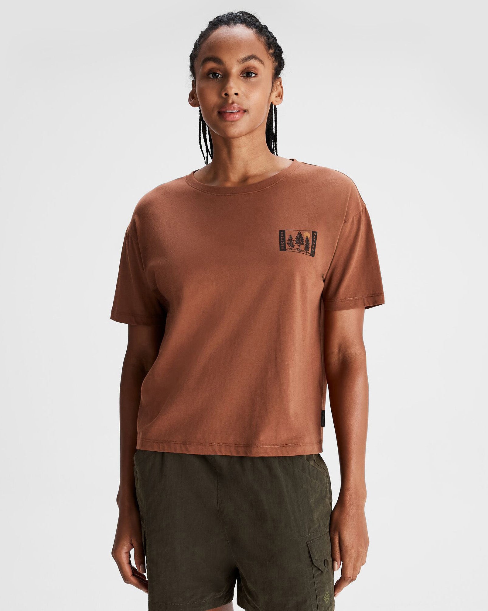 Women's Organic Cotton T-Shirt for Hiking & Outdoor Adventures - Breathable & Comfortable Explore Nature Tee - Perfect for Camping, Travel & Casual Wear