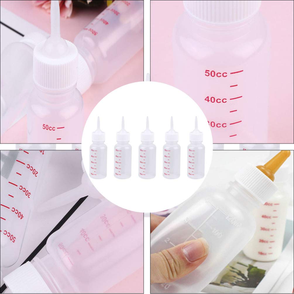 5pcs Pet Nursing Bottle Set - Kitten & Puppy Feeding Bottles with Nipples for Milk and Water - Essential Newborn Cat & Dog Care Supplies - Perfect for Feeding Orphaned Kittens and Puppies at Home