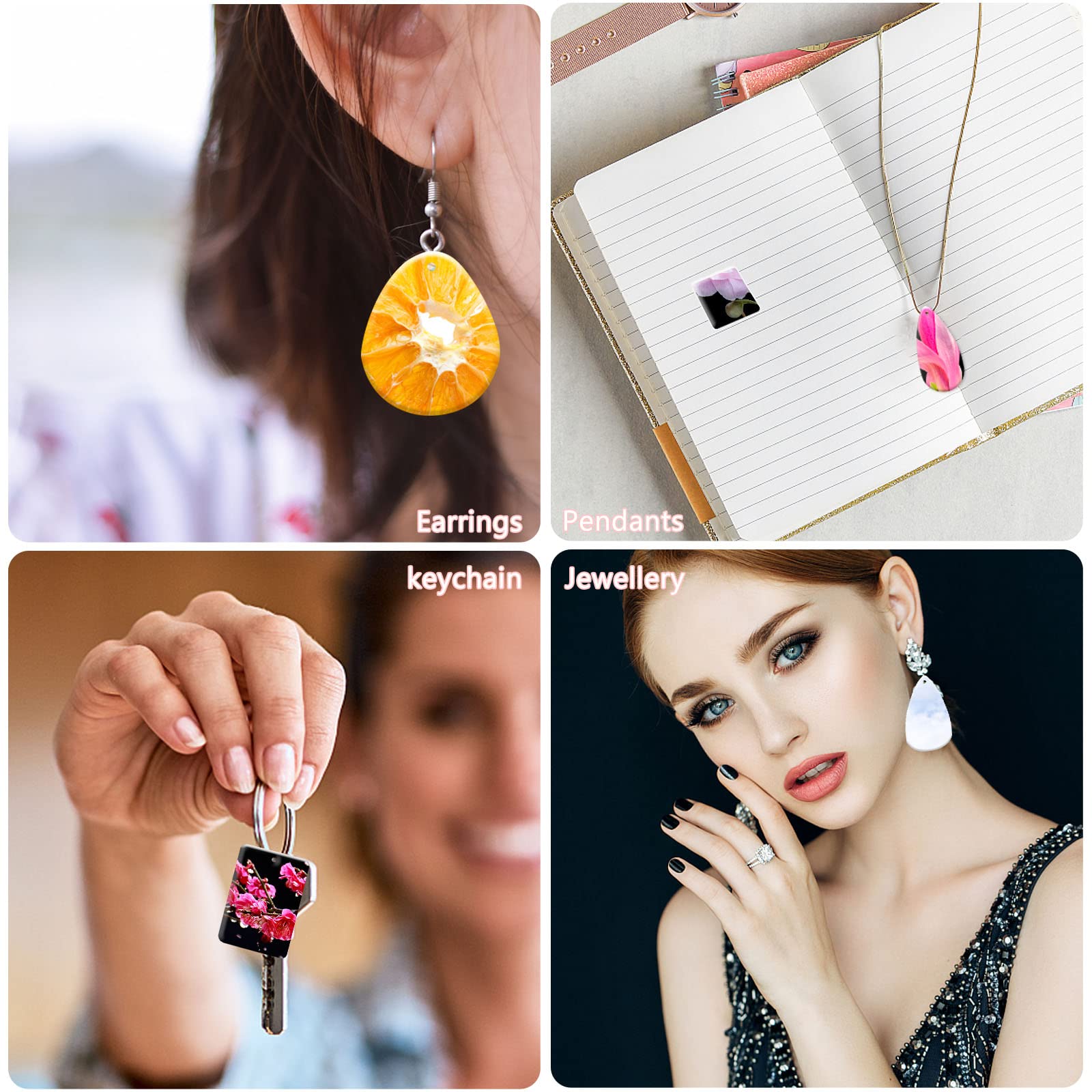 Premium Silicone Resin Jewelry Molds for DIY Pendants, Keychains, Necklaces & Earrings - Epoxy Resin Casting Molds for Handmade Jewelry Making - Perfect for Crafters, DIY Gifts & Home Decor Projects
